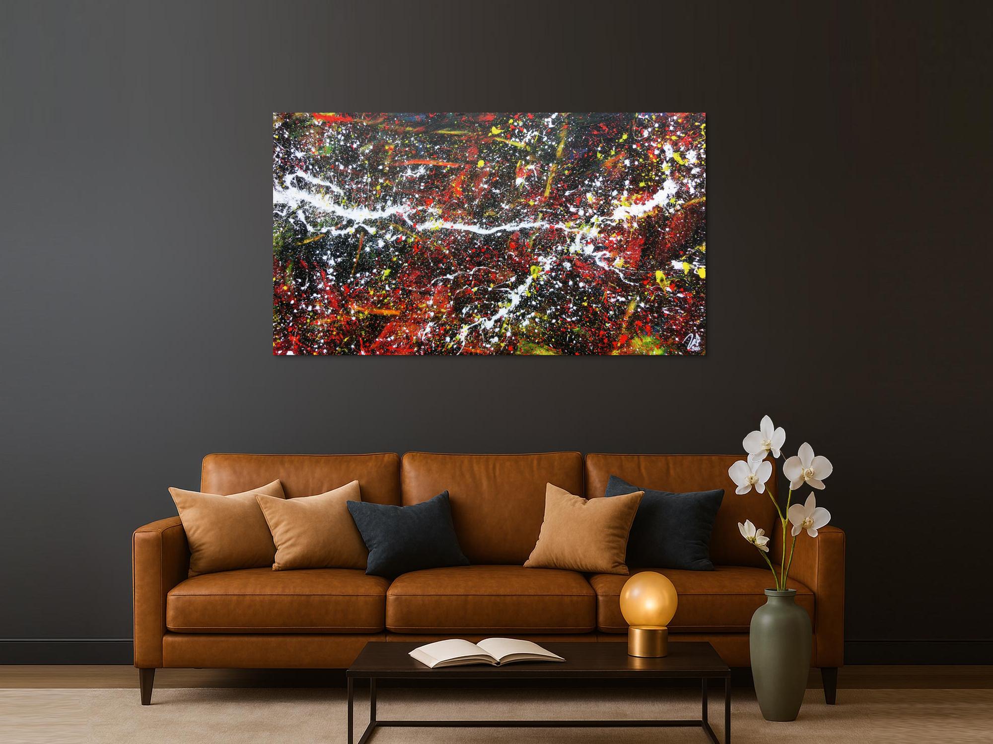 Großes abstraktes Gemälde zeitgenössisch und modern