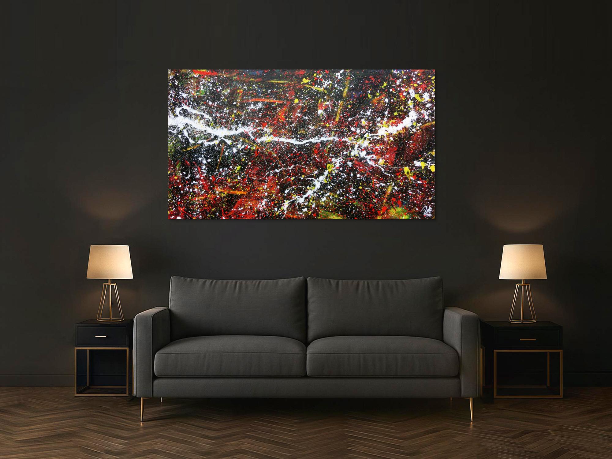 Großes abstraktes Gemälde zeitgenössisch und modern