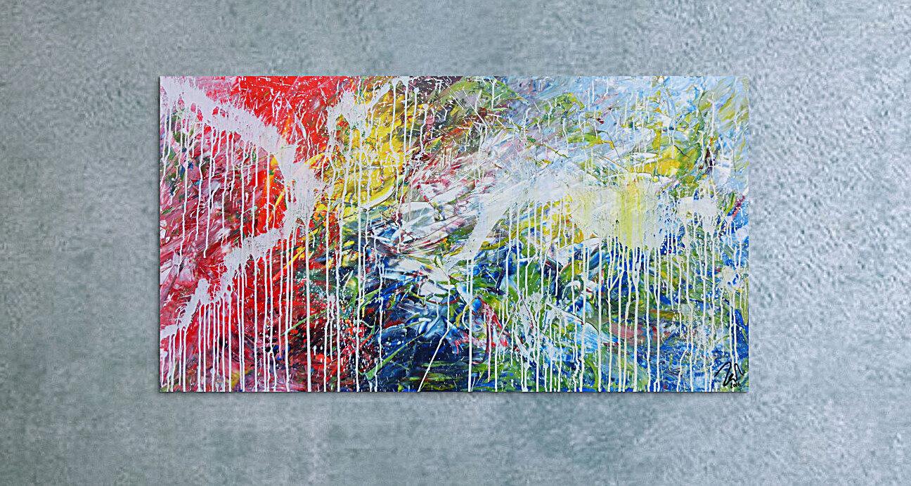 Helles abstraktes Acrylbild mondern zeitgenössich