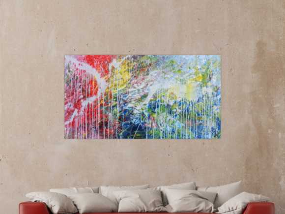 Helles abstraktes Acrylbild mondern zeitgenössich