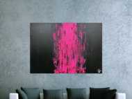 Minimalistisches abstraktes Gemälde schwarz und pink sehr modern