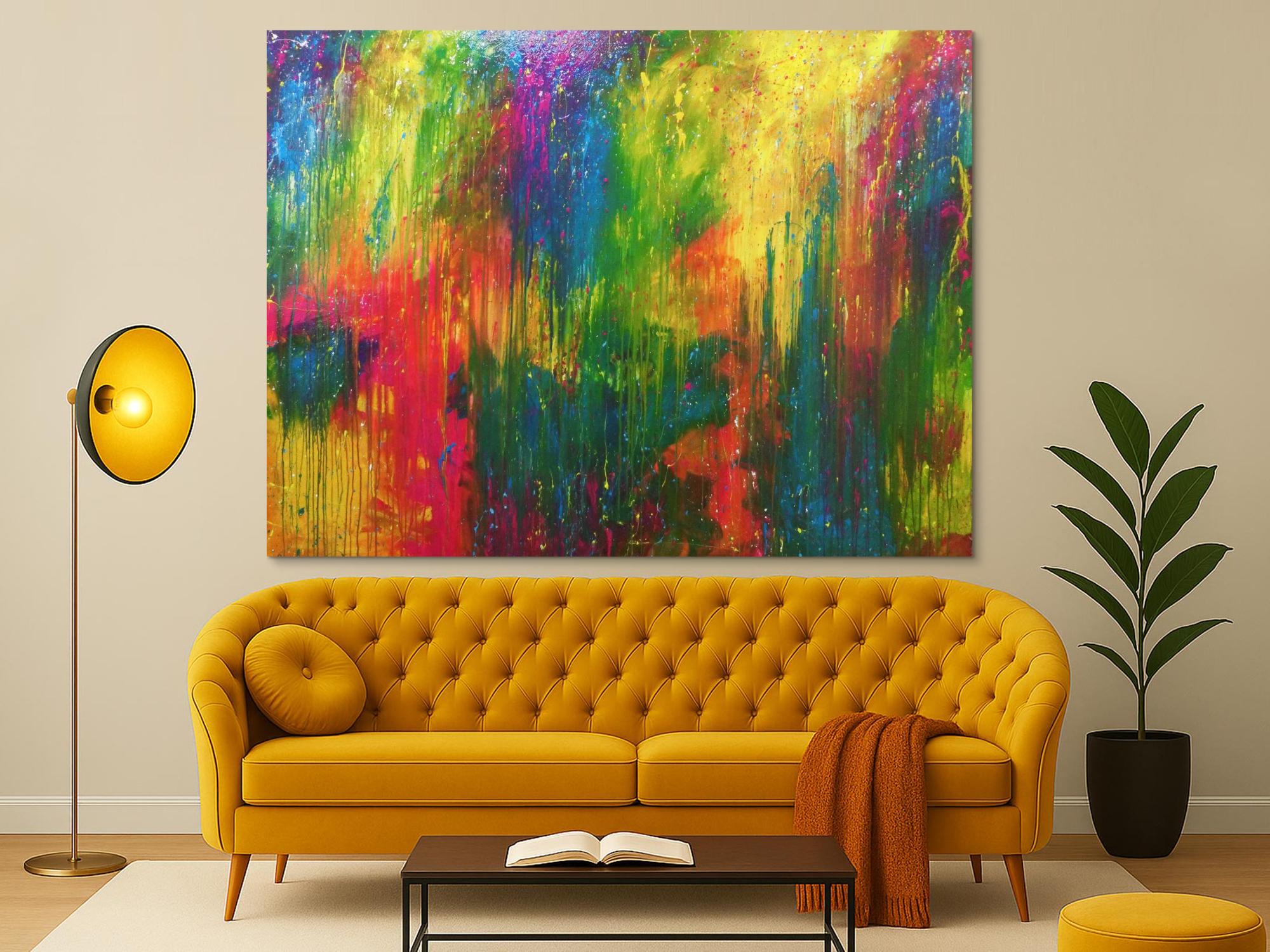 Modernes Gemälde sehr bunt abstrakt viele Farben