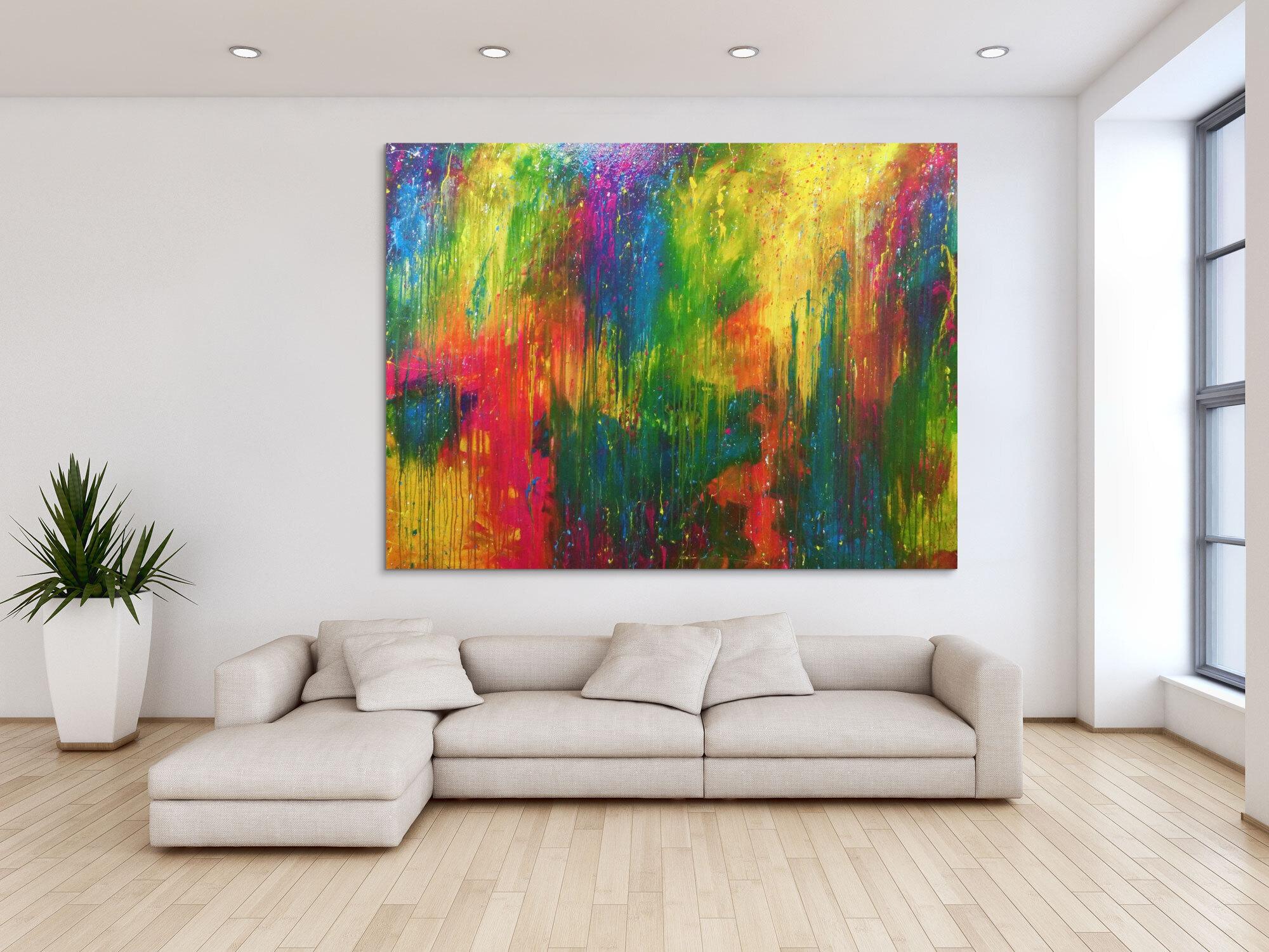 Modernes Gemälde sehr bunt abstrakt viele Farben