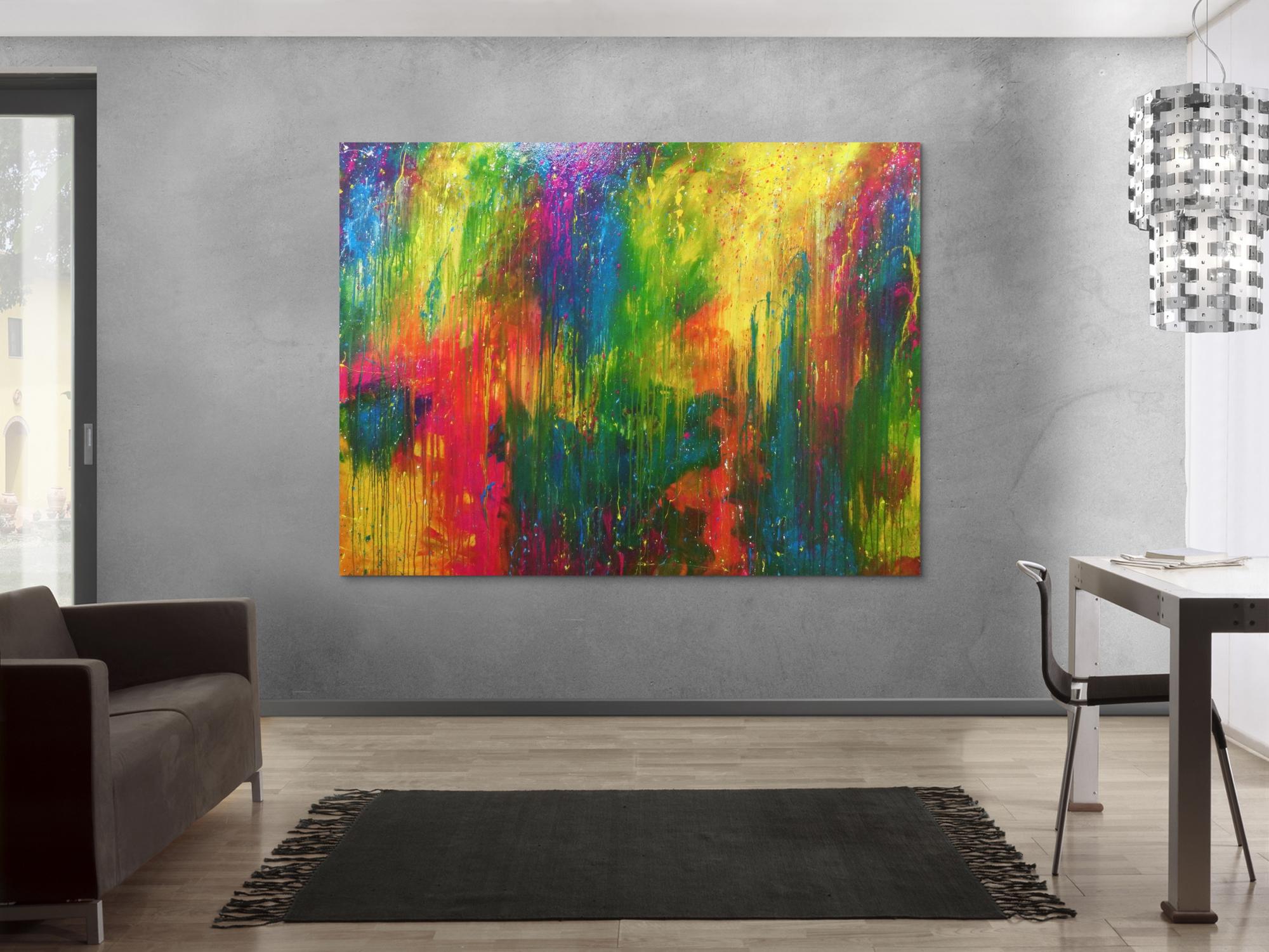 Modernes Gemälde sehr bunt abstrakt viele Farben