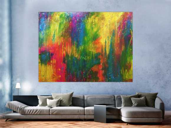 Modernes Gemälde sehr bunt abstrakt viele Farben