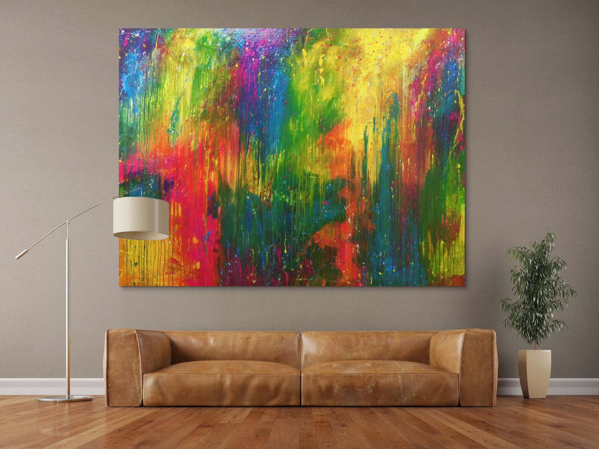 Modernes Gemälde sehr bunt abstrakt viele Farben