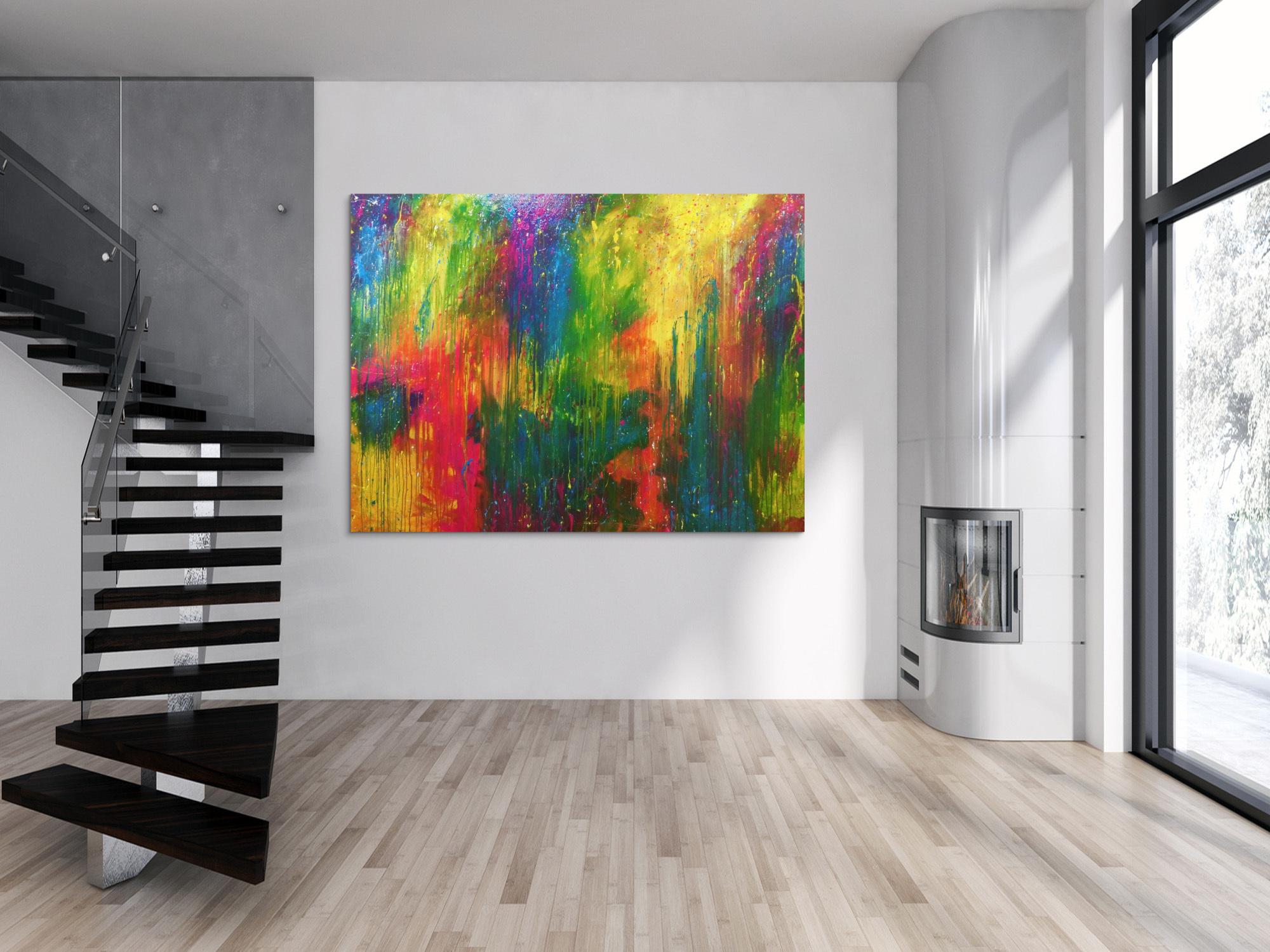 Modernes Gemälde sehr bunt abstrakt viele Farben