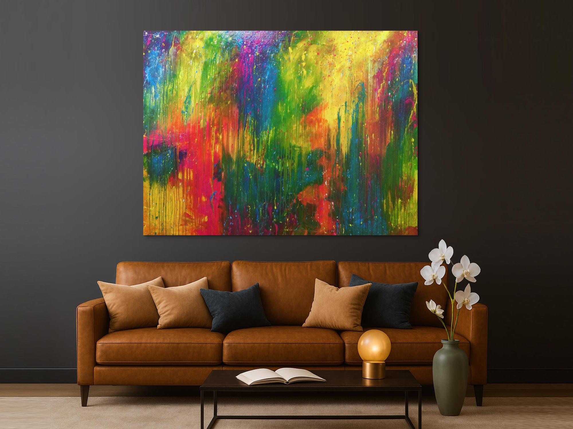 Modernes Gemälde sehr bunt abstrakt viele Farben