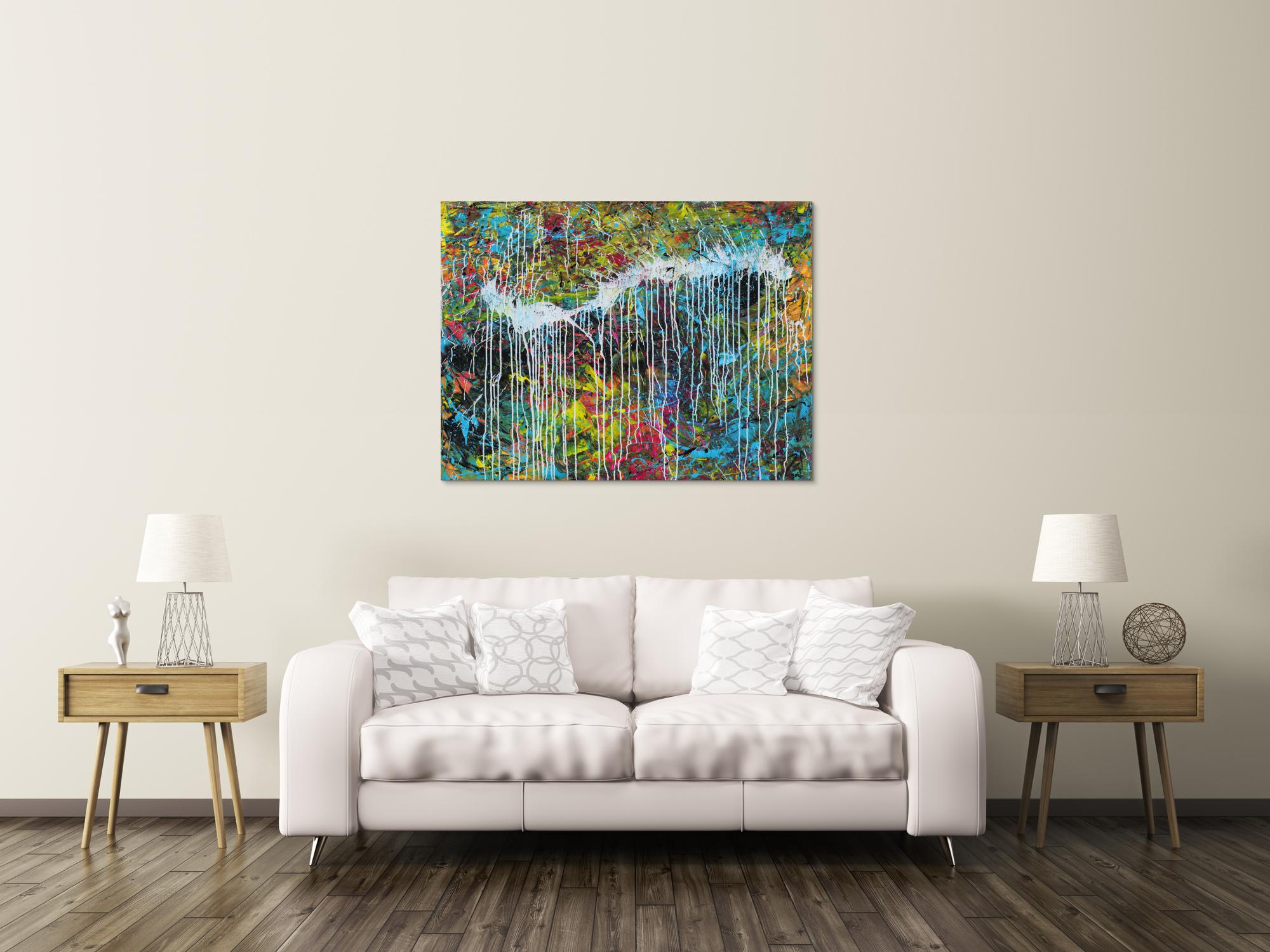 Abstraktes Acrylgemälde modern bunt zeitgenössisch