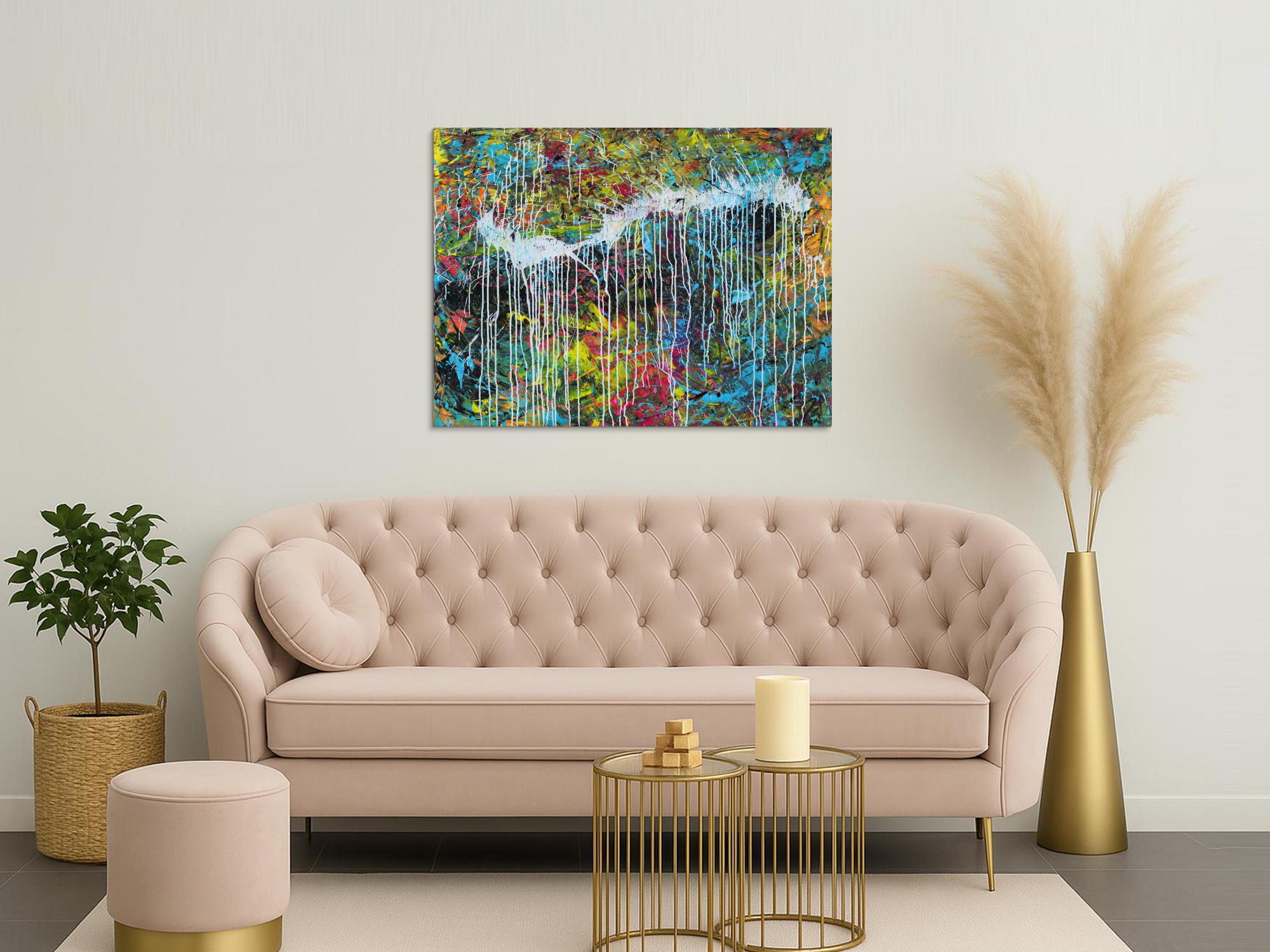 Abstraktes Acrylgemälde modern bunt zeitgenössisch