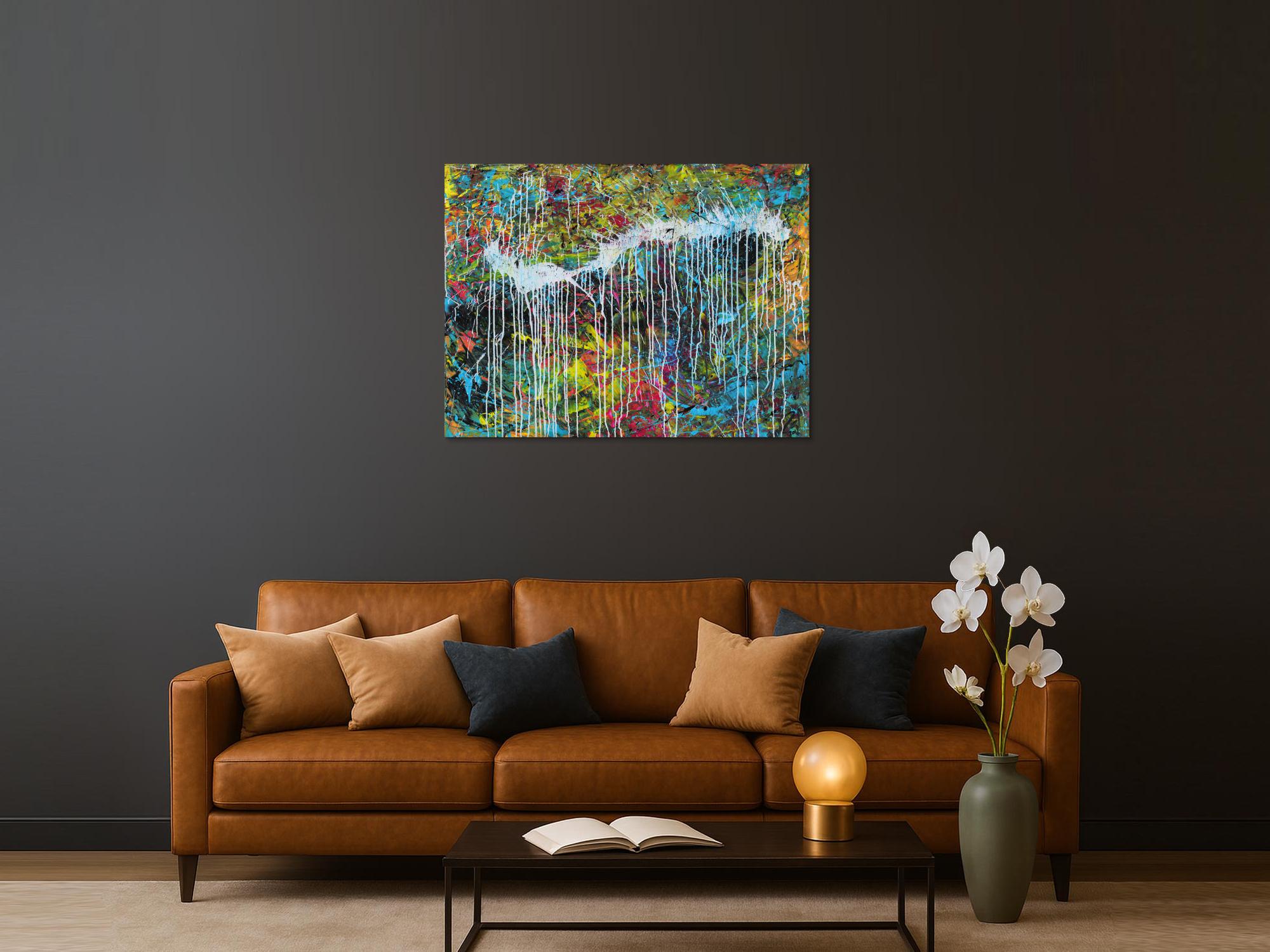 Abstraktes Acrylgemälde modern bunt zeitgenössisch