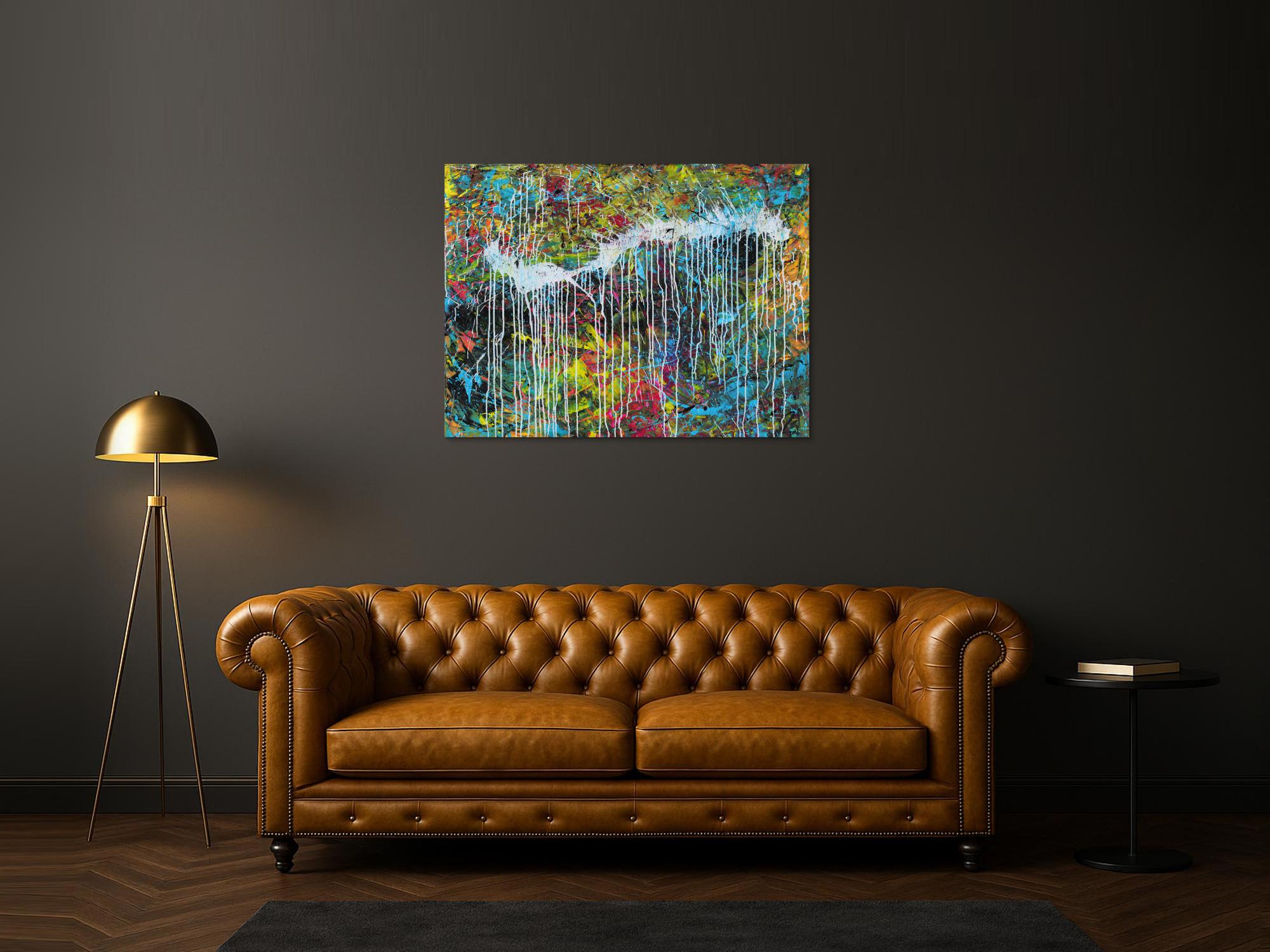 Abstraktes Acrylgemälde modern bunt zeitgenössisch