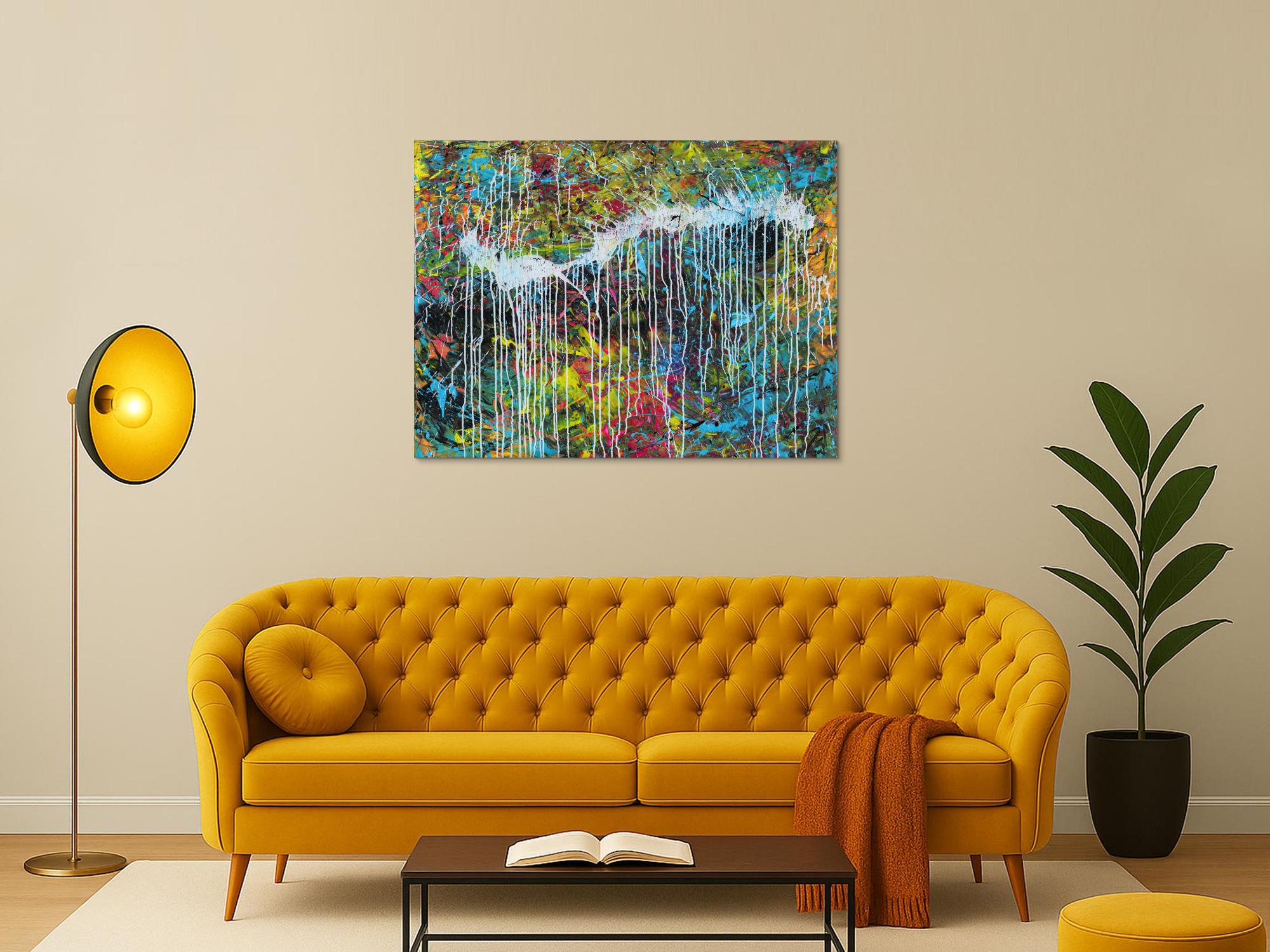 Abstraktes Acrylgemälde modern bunt zeitgenössisch