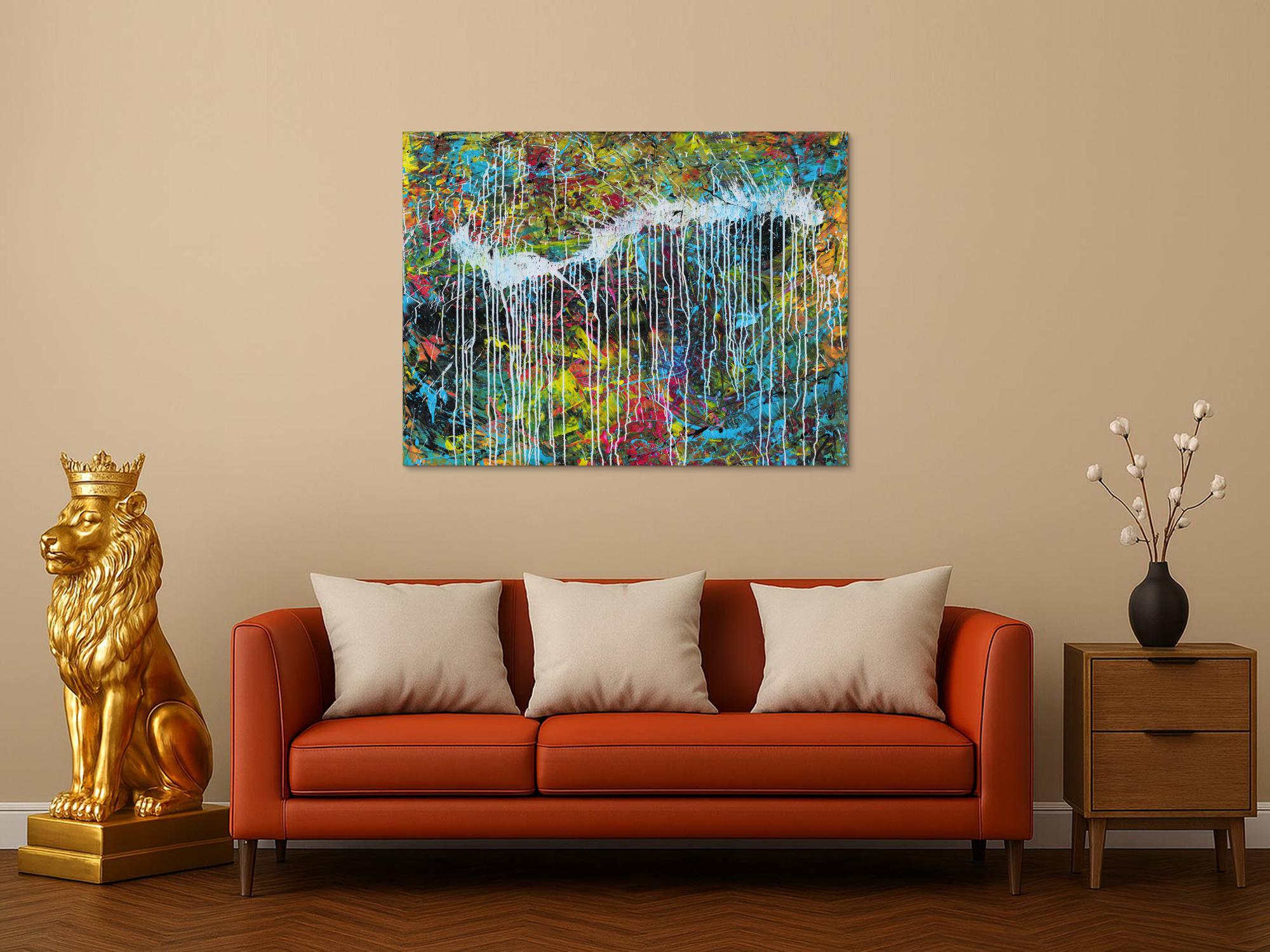 Abstraktes Acrylgemälde modern bunt zeitgenössisch