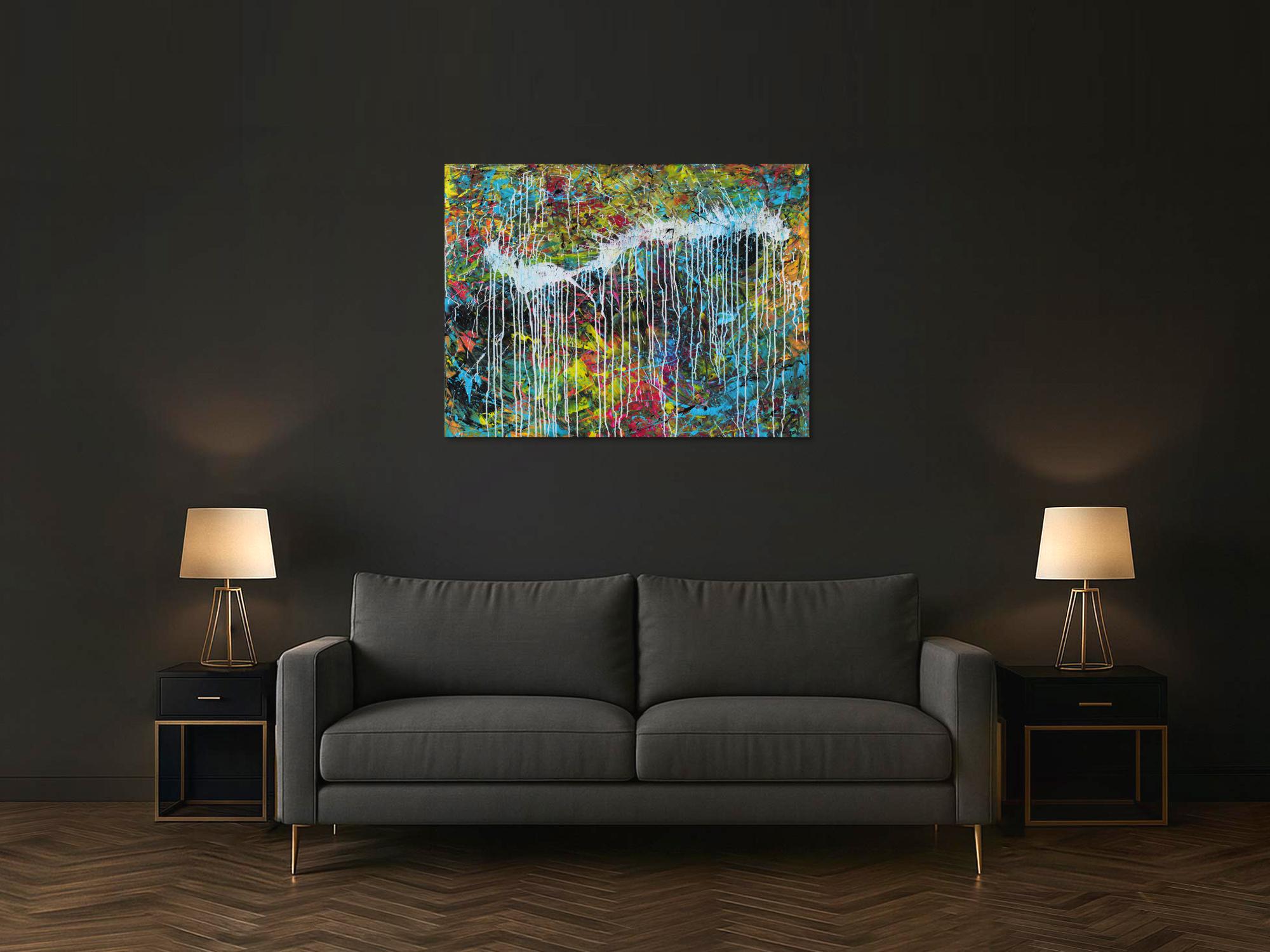 Abstraktes Acrylgemälde modern bunt zeitgenössisch