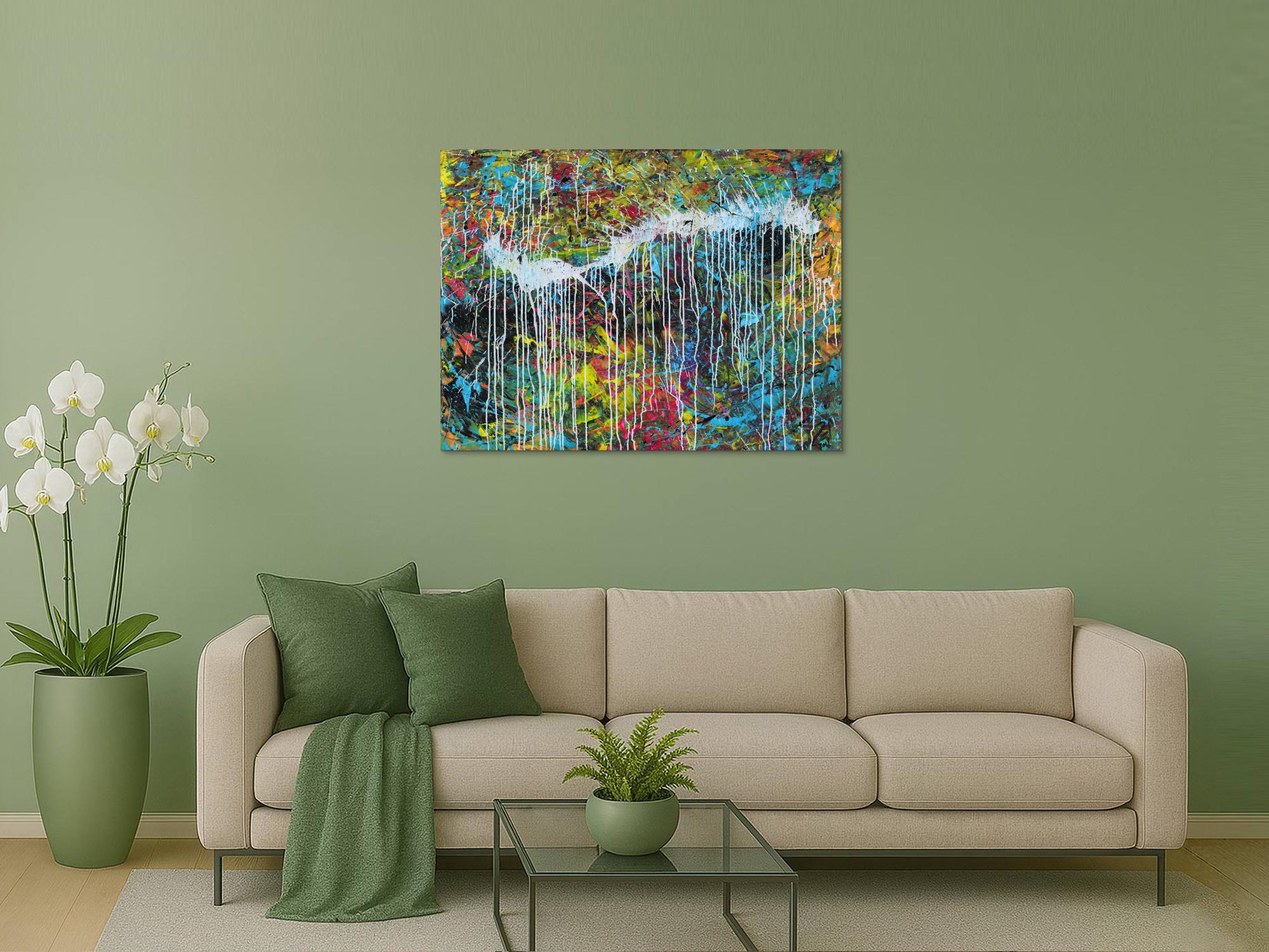 Abstraktes Acrylgemälde modern bunt zeitgenössisch