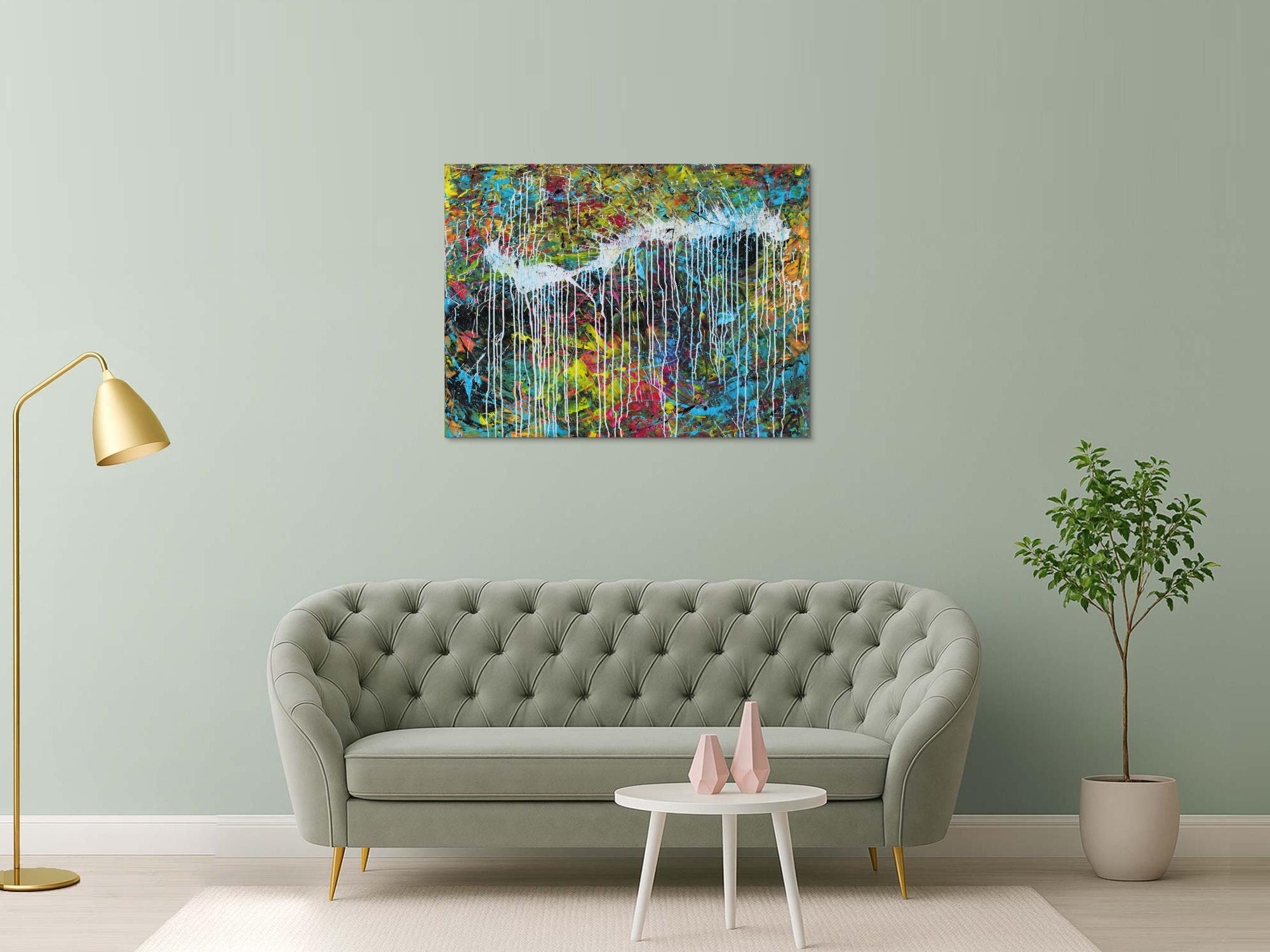 Abstraktes Acrylgemälde modern bunt zeitgenössisch