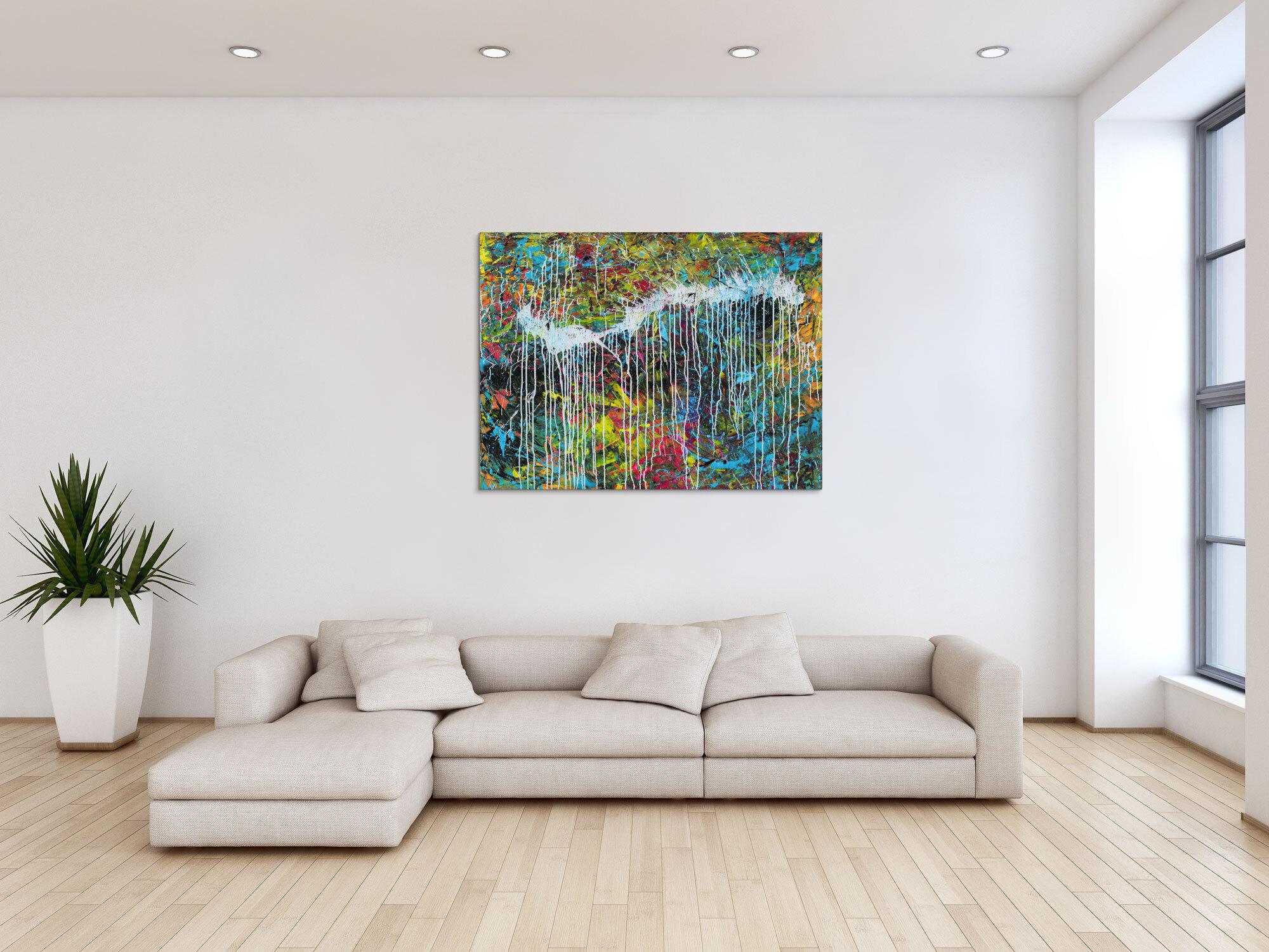 Abstraktes Acrylgemälde modern bunt zeitgenössisch