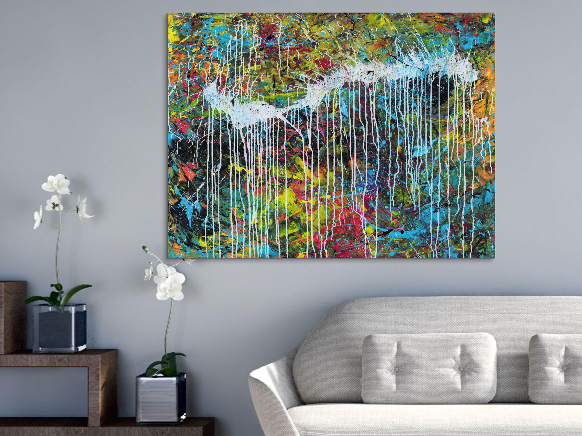 Abstraktes Acrylgemälde modern bunt zeitgenössisch