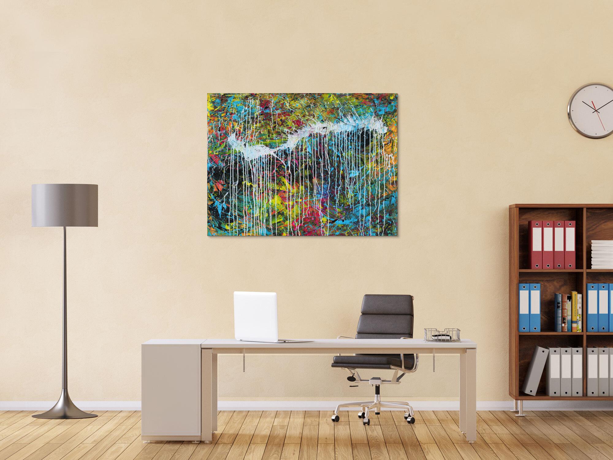 Abstraktes Acrylgemälde modern bunt zeitgenössisch