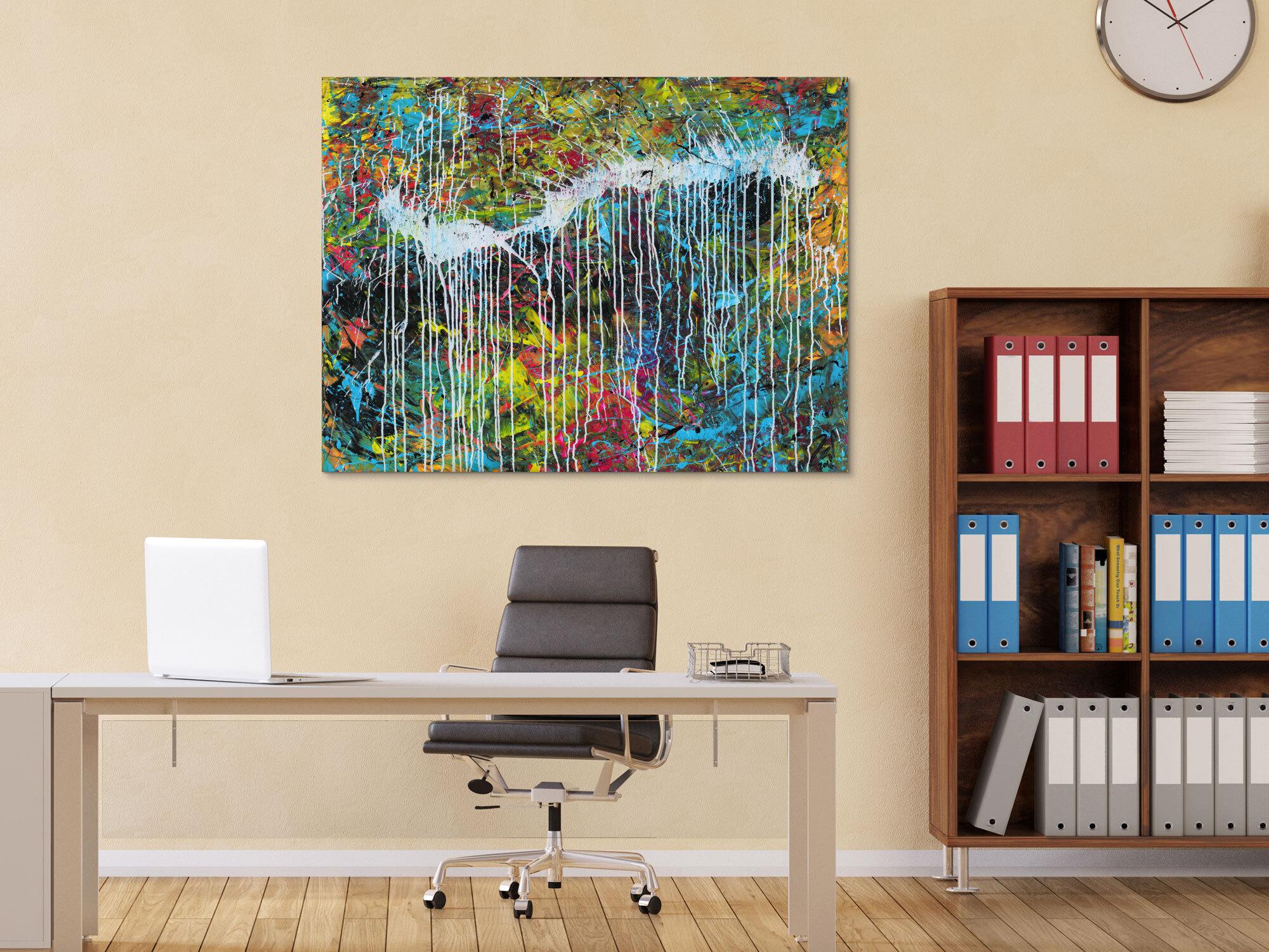 Abstraktes Acrylgemälde modern bunt zeitgenössisch