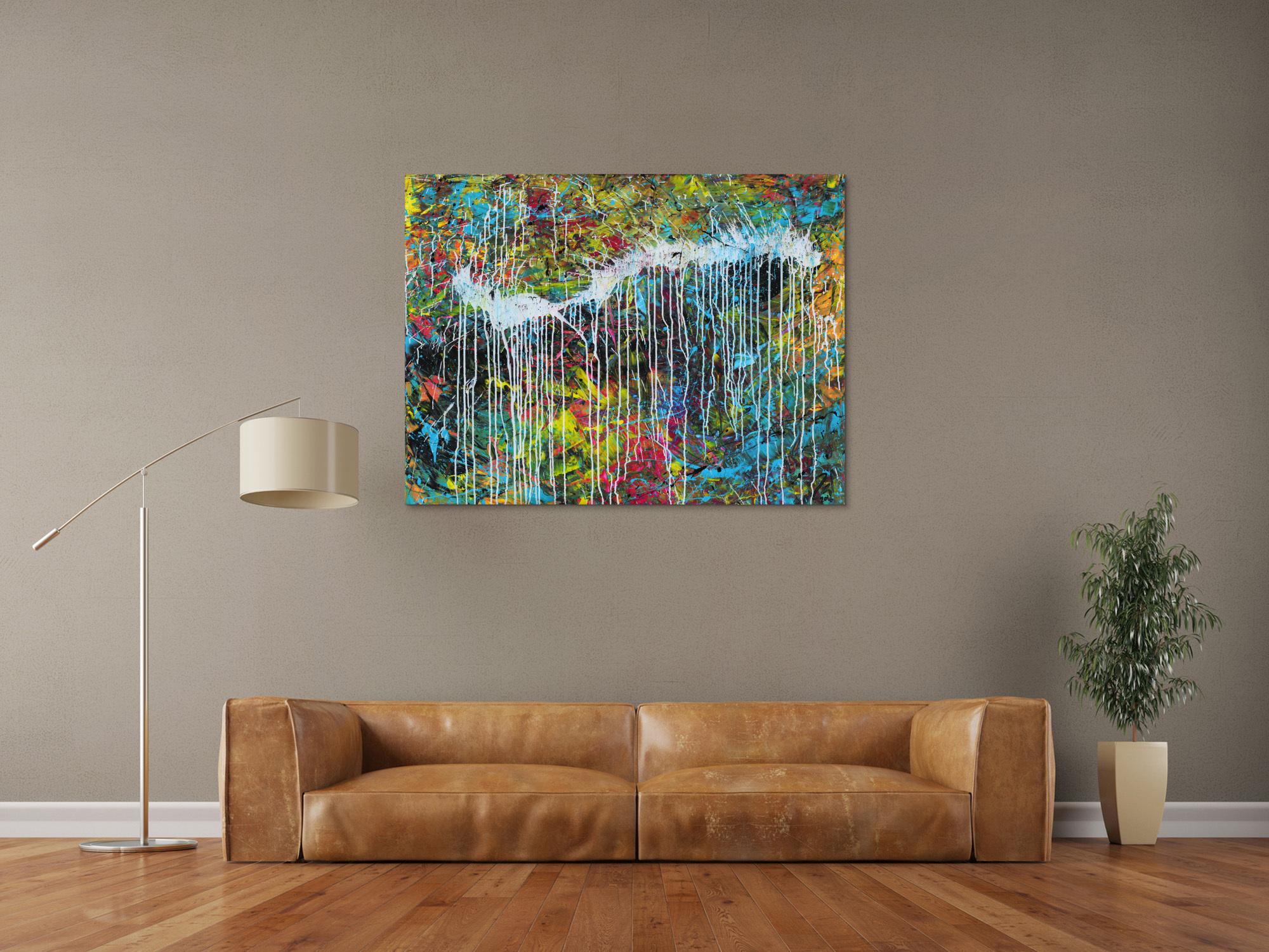 Abstraktes Acrylgemälde modern bunt zeitgenössisch