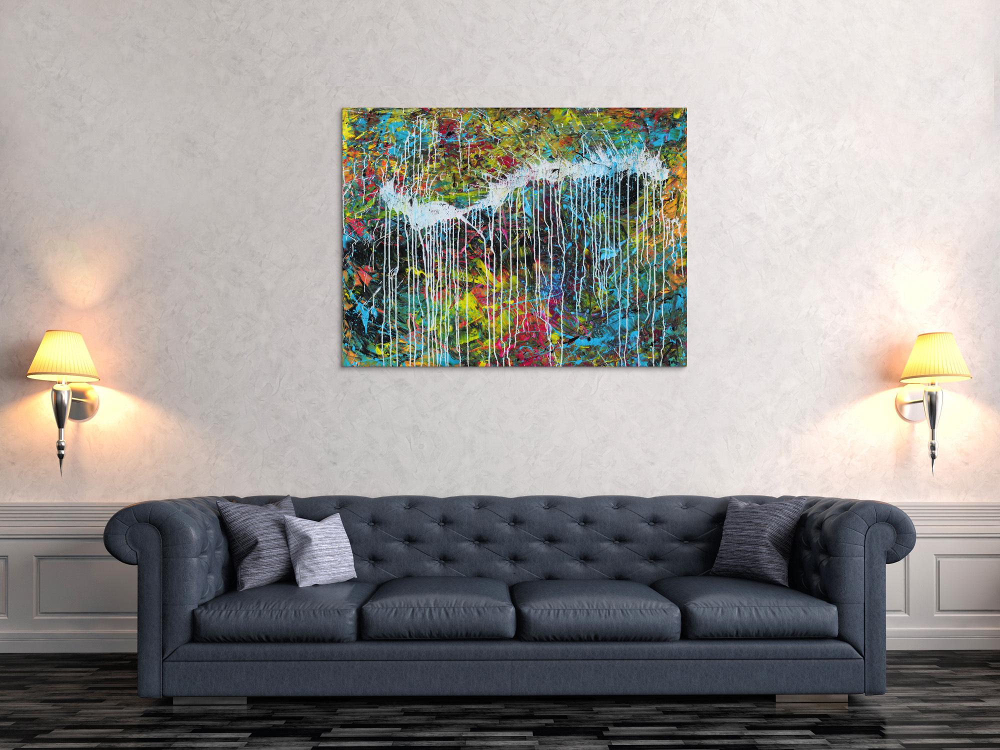 Abstraktes Acrylgemälde modern bunt zeitgenössisch