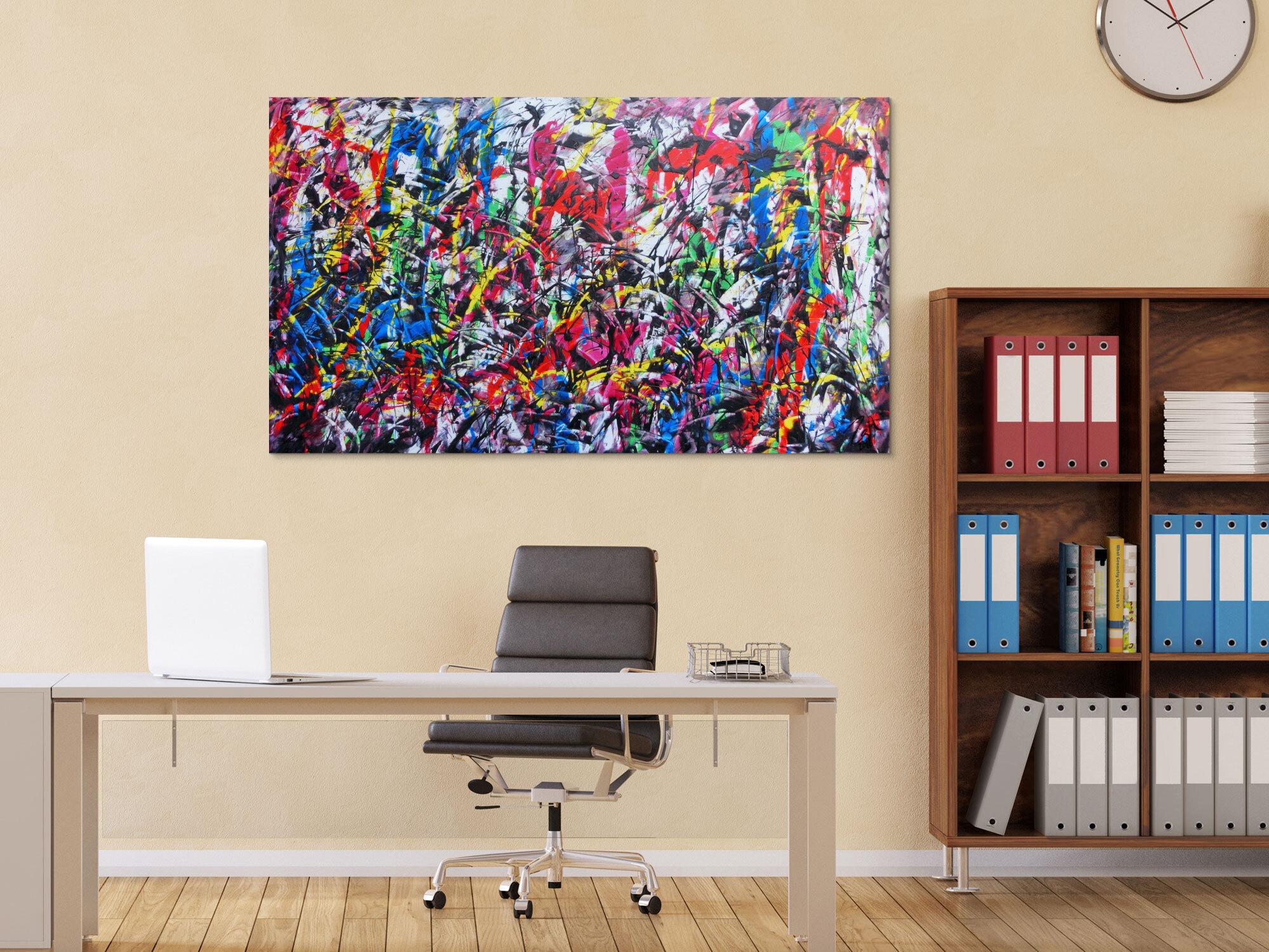 Sehr buntes abstraktes Gemälde viele Farben modern fröhlich