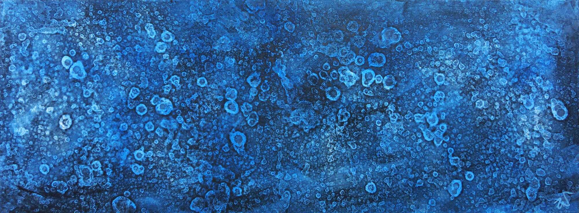 Abstraktes Acrylbild blau