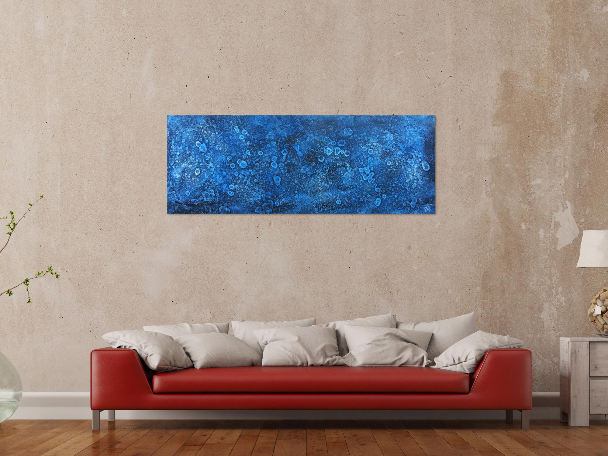 Abstraktes Acrylbild blau