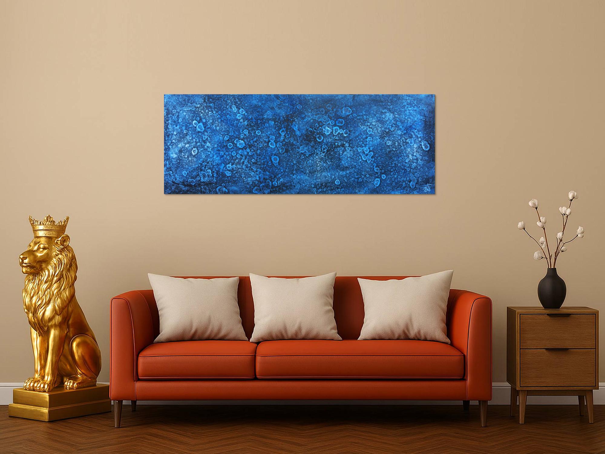 Abstraktes Acrylbild blau