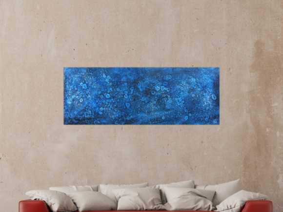 Abstraktes Acrylbild blau