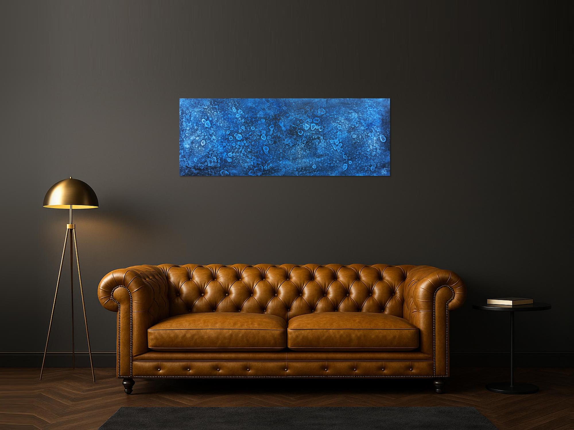 Abstraktes Acrylbild blau