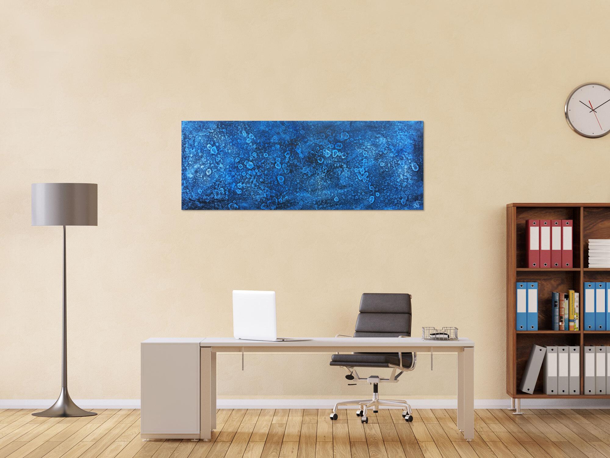 Abstraktes Acrylbild blau