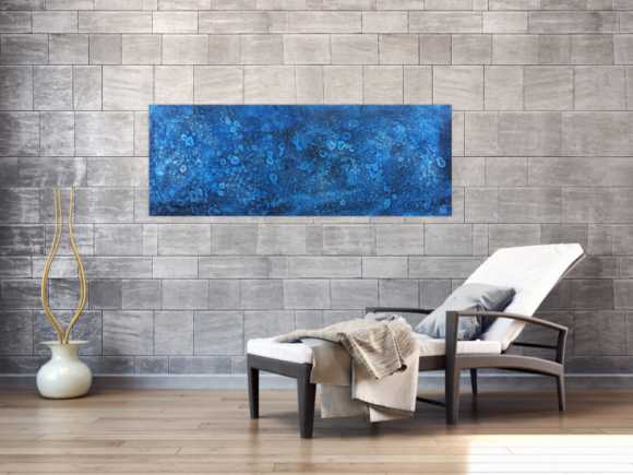 Abstraktes Acrylbild blau