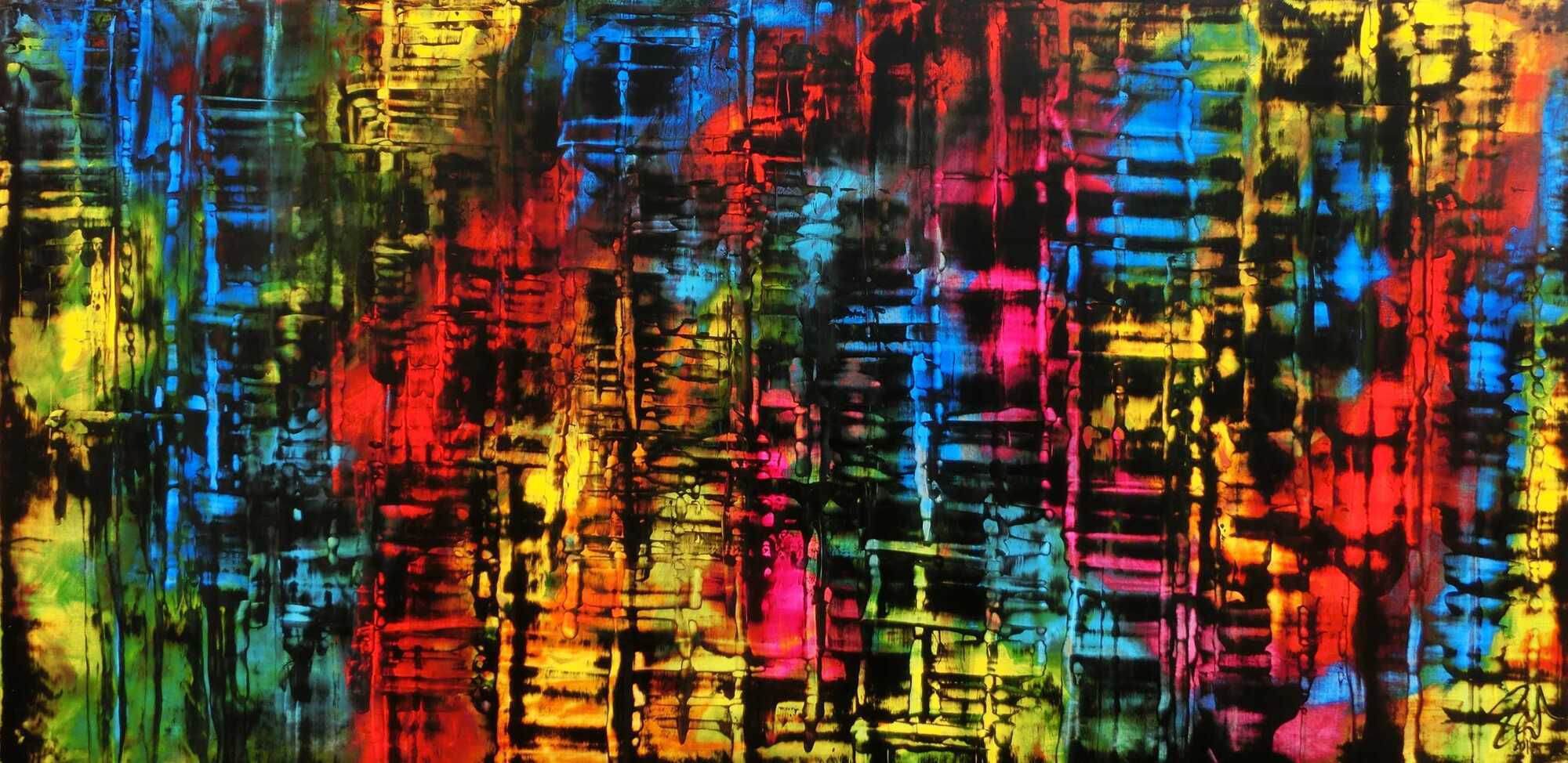 Buntes abstraktes Gemälde viele Farben sehr modern