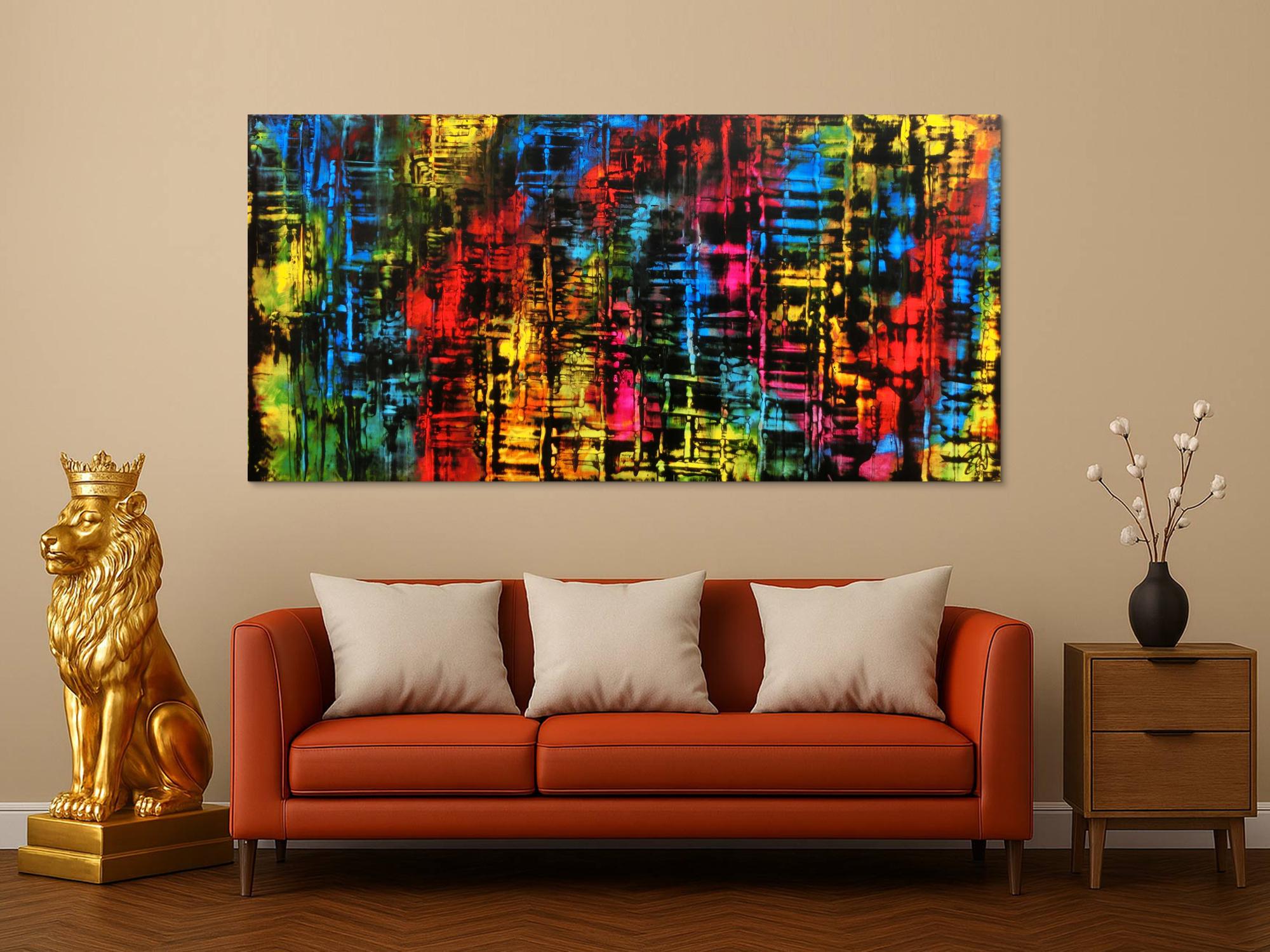 Buntes abstraktes Gemälde viele Farben sehr modern