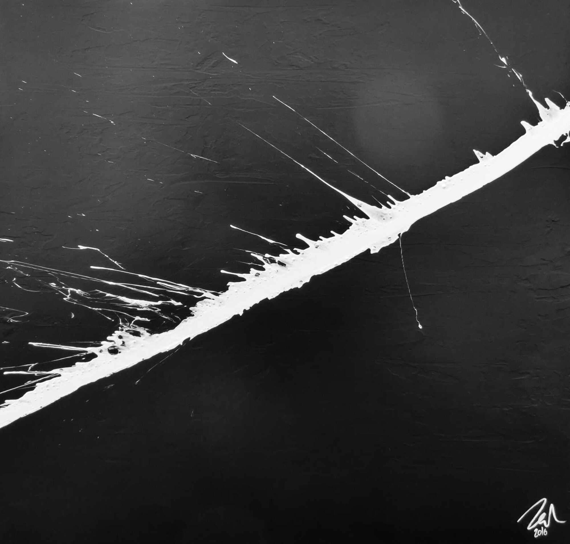 Minimalistisches abstraktes Gemälde schwarz weiß