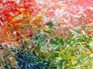 Detailaufnahme Modernes abstraktes Gemälde mit hellen bunten Farben