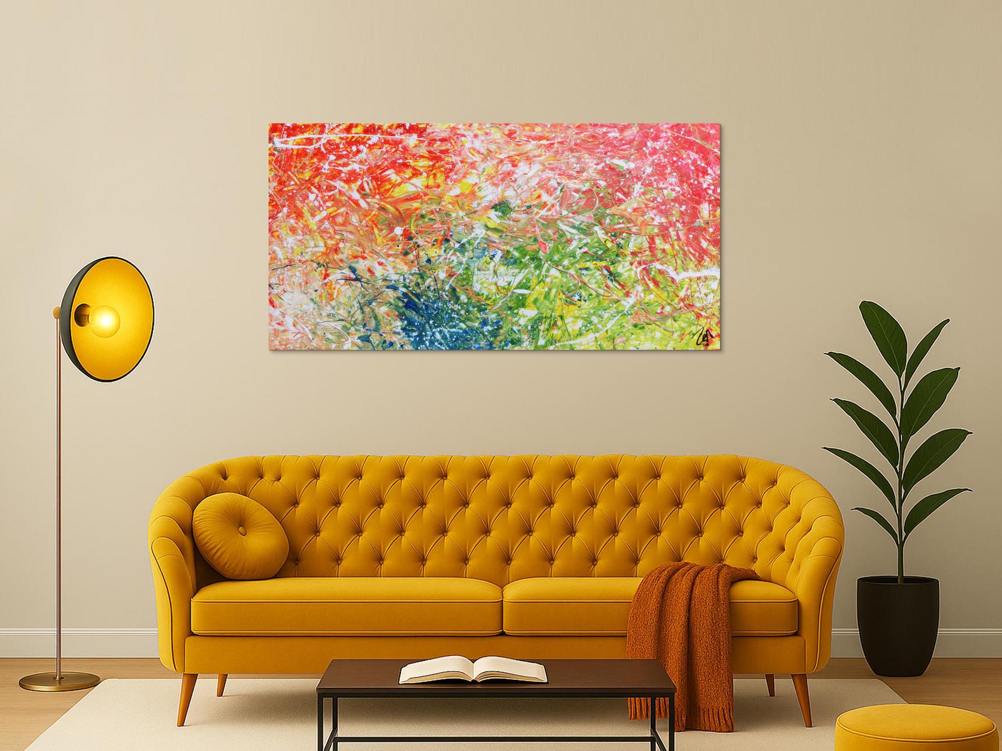 Modernes abstraktes Gemälde mit hellen bunten Farben