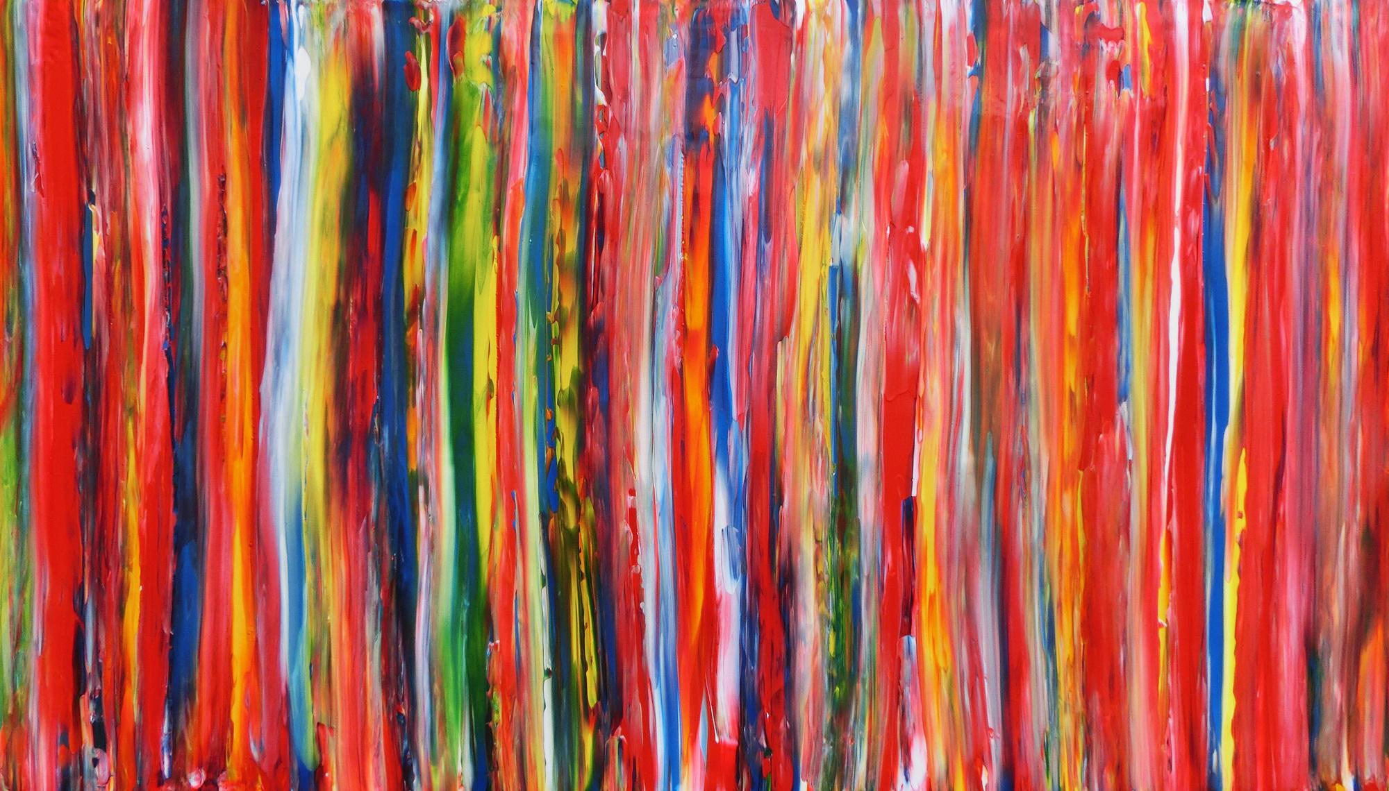 Abstraktes modernes Gemälde mit bunten Streifen