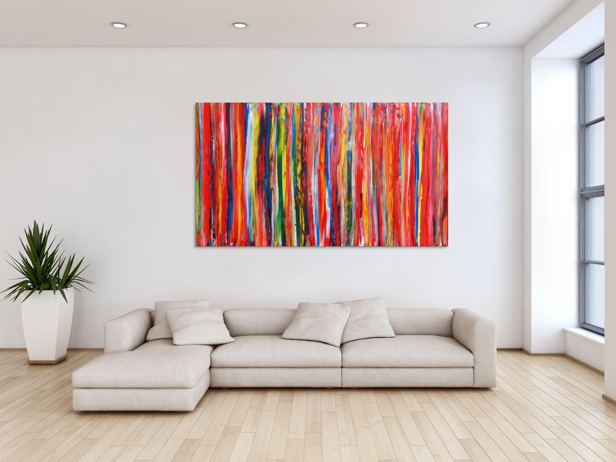 Abstraktes modernes Gemälde mit bunten Streifen