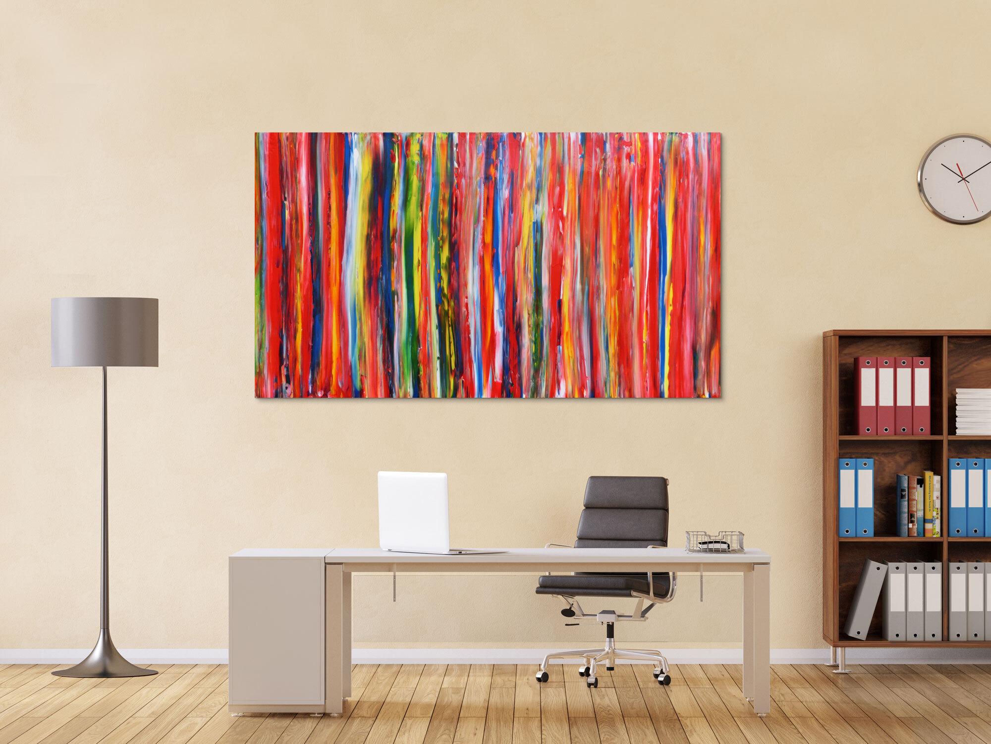 Abstraktes modernes Gemälde mit bunten Streifen