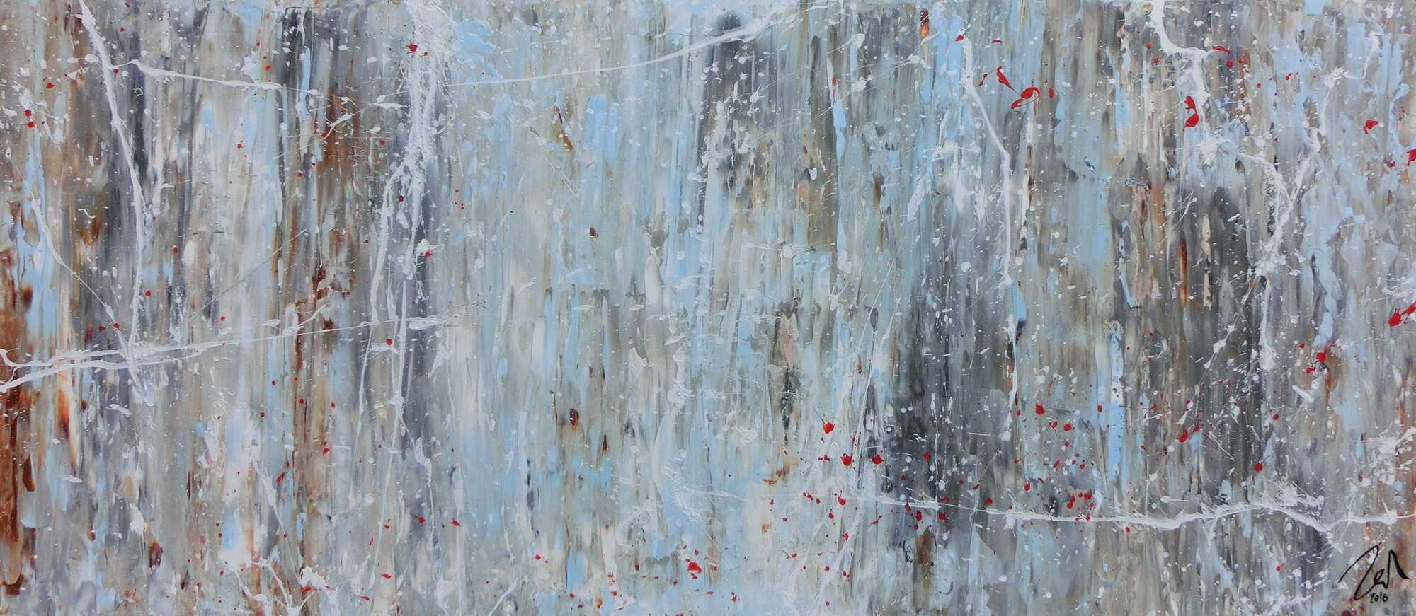 Abstraktes Gemälde modern schlicht mit hellen Farben