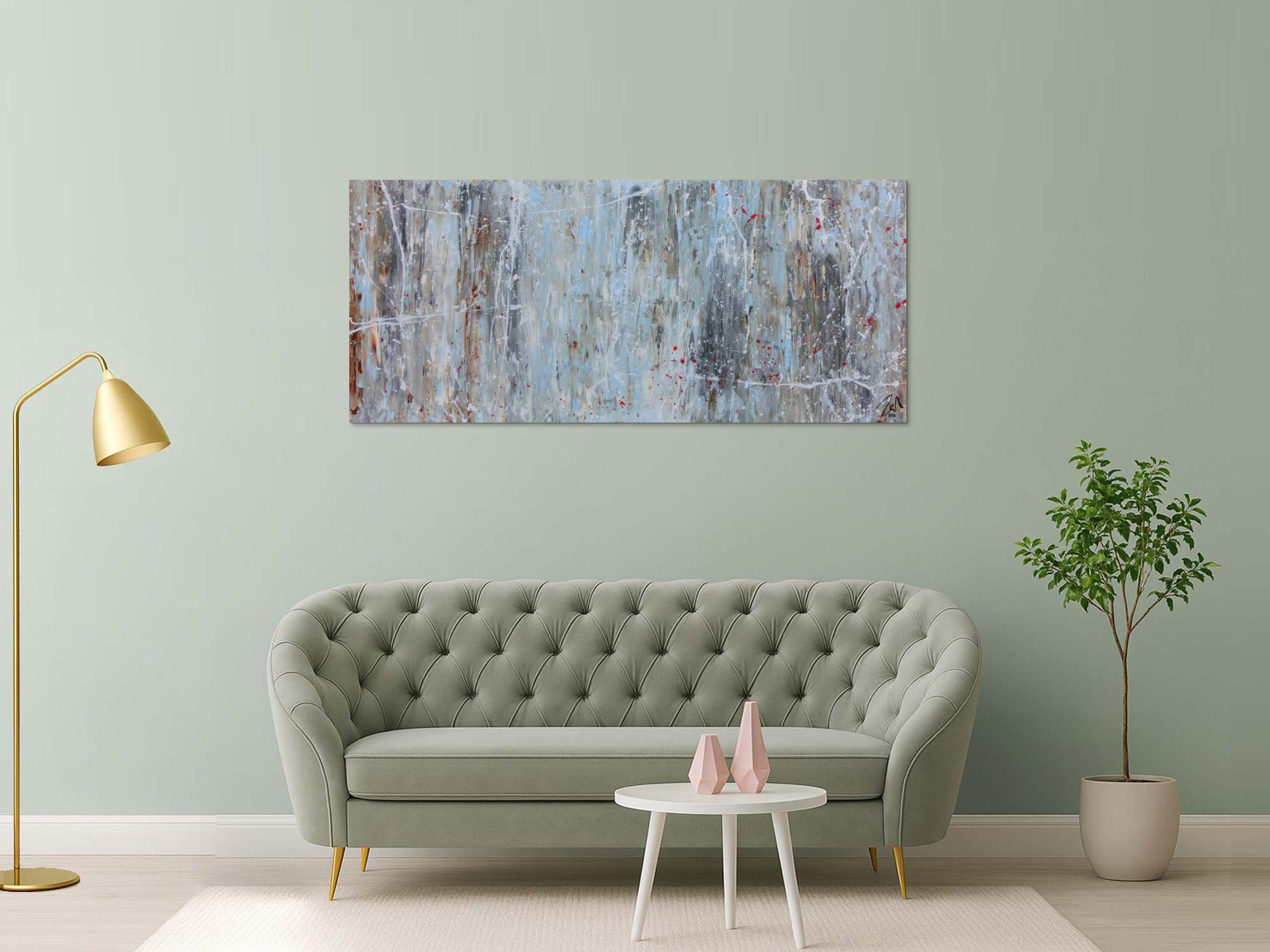 Abstraktes Gemälde modern schlicht mit hellen Farben