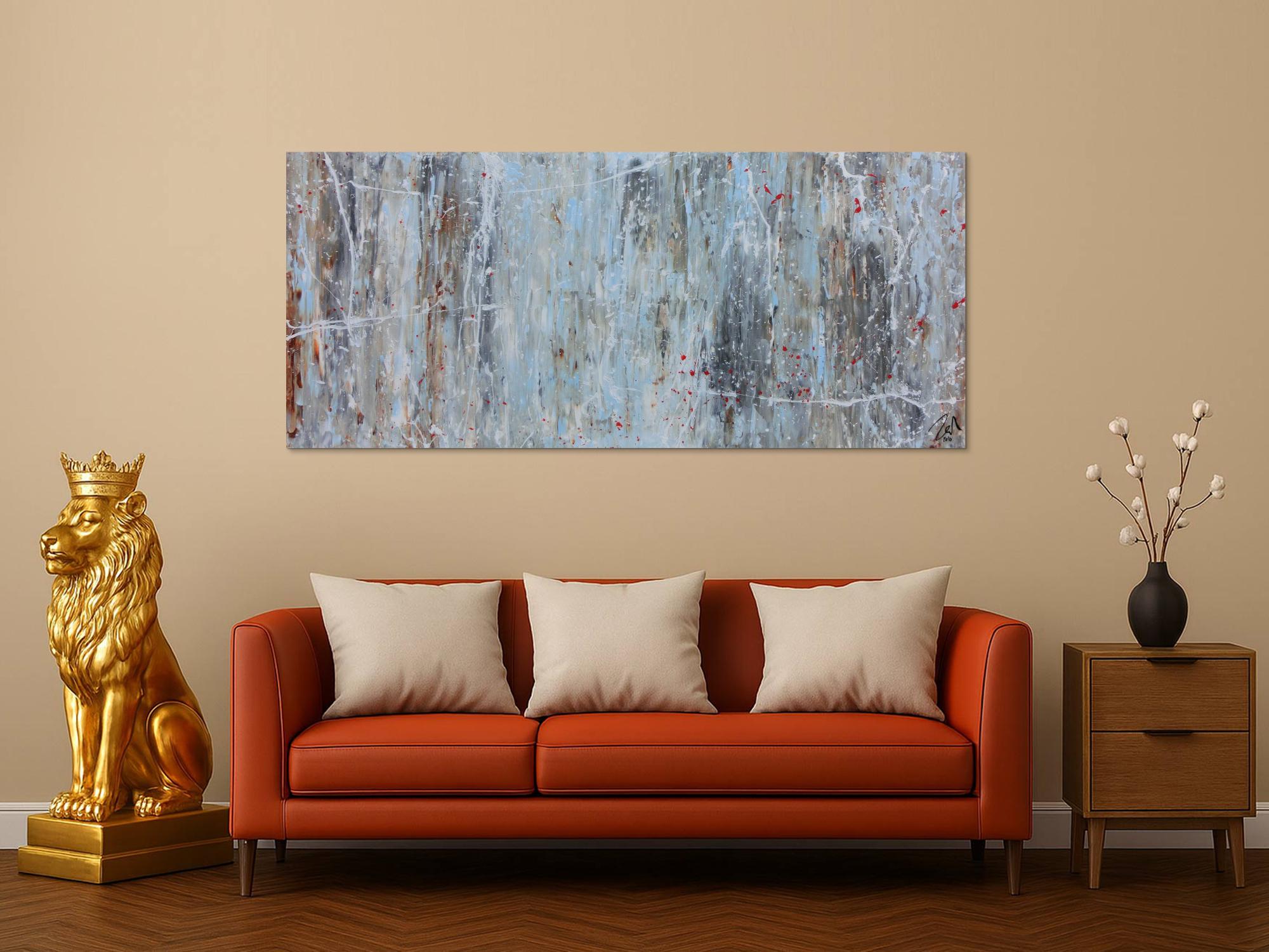 Abstraktes Gemälde modern schlicht mit hellen Farben