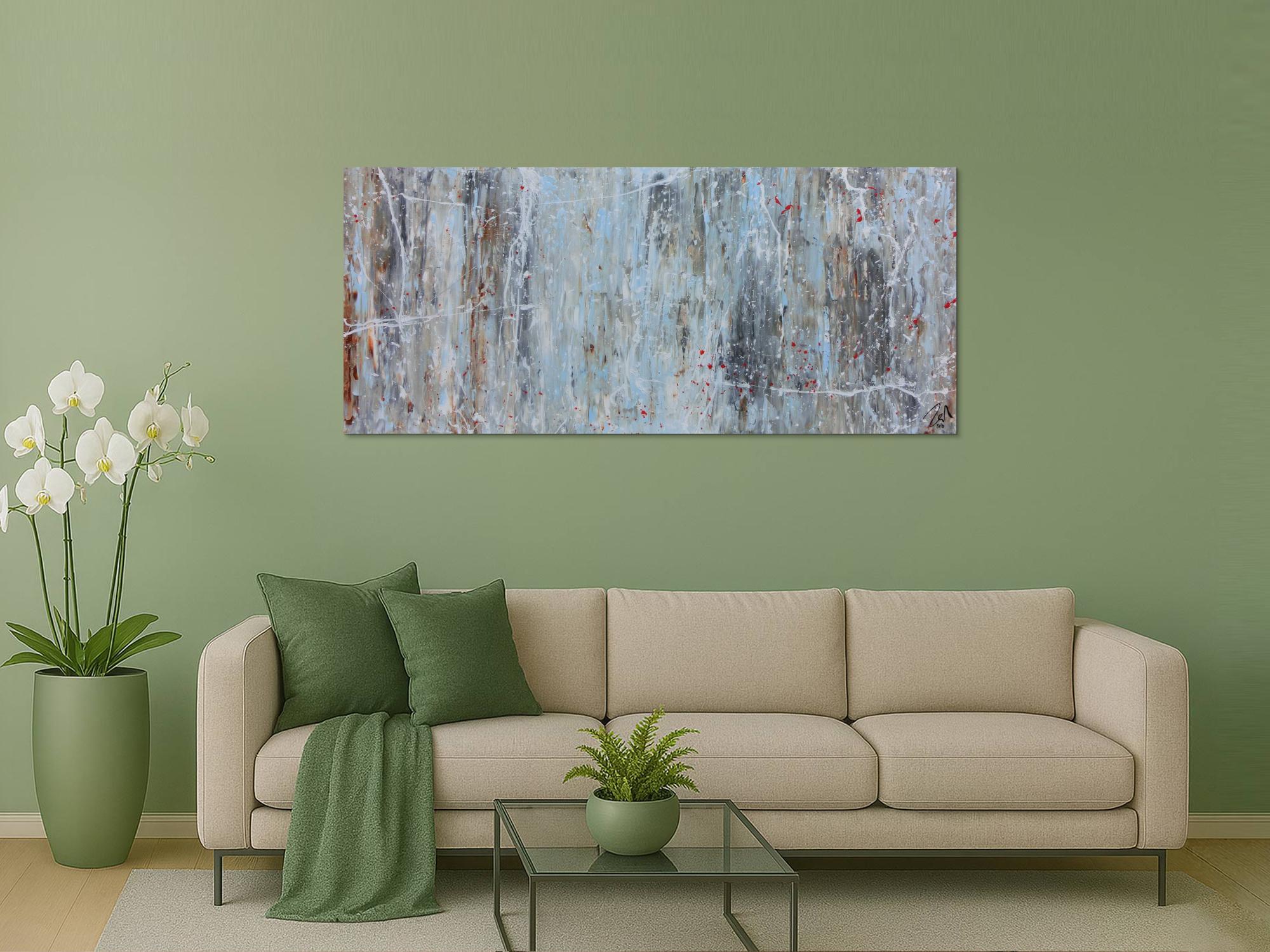 Abstraktes Gemälde modern schlicht mit hellen Farben