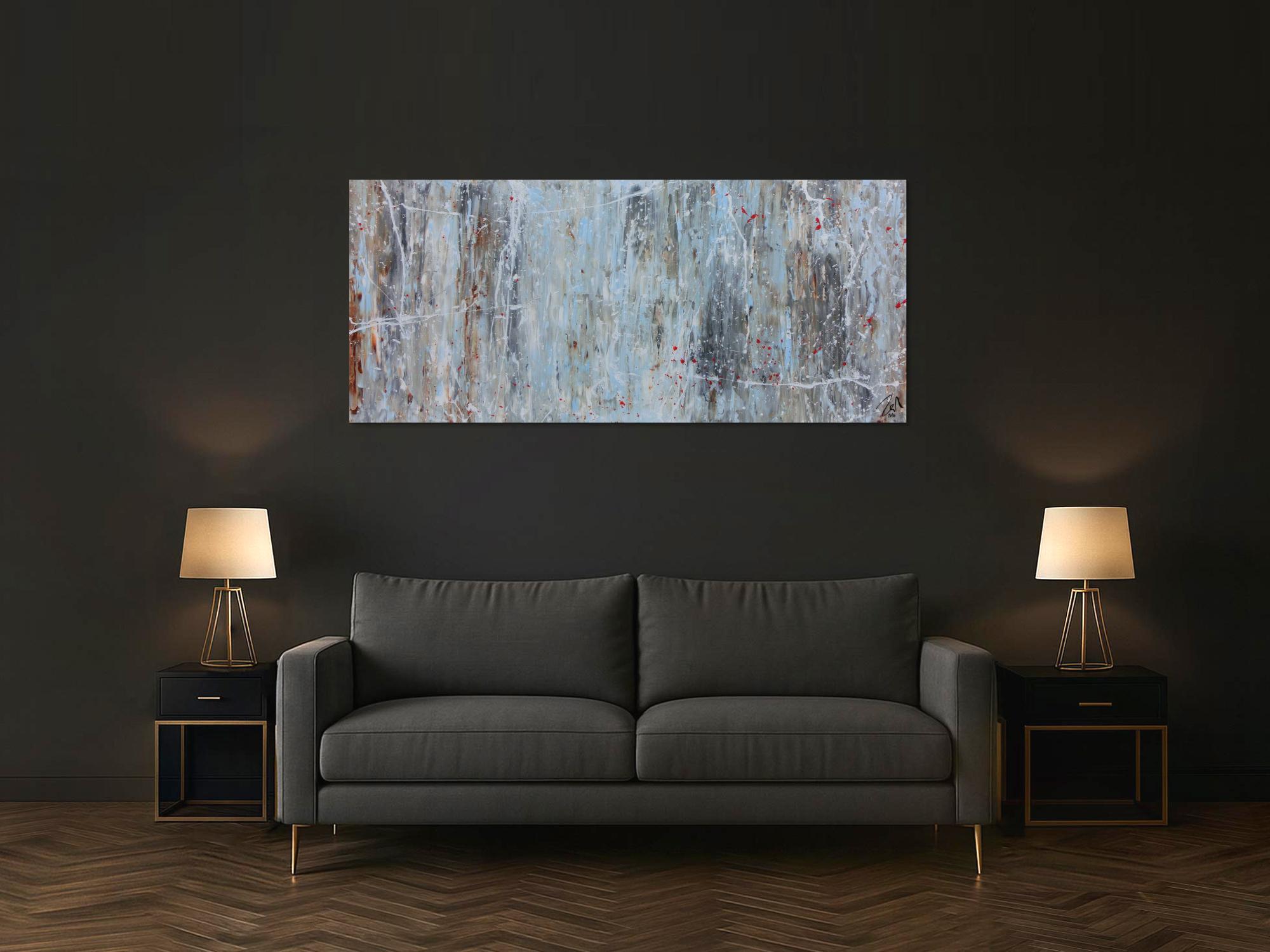 Abstraktes Gemälde modern schlicht mit hellen Farben