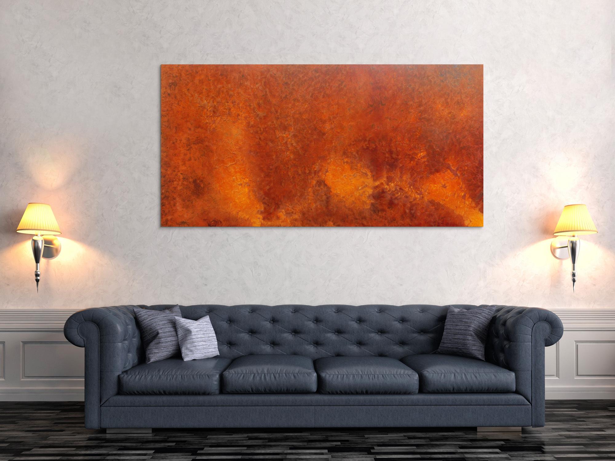 Modernes Gemälde aus echtem Rost abstrakt