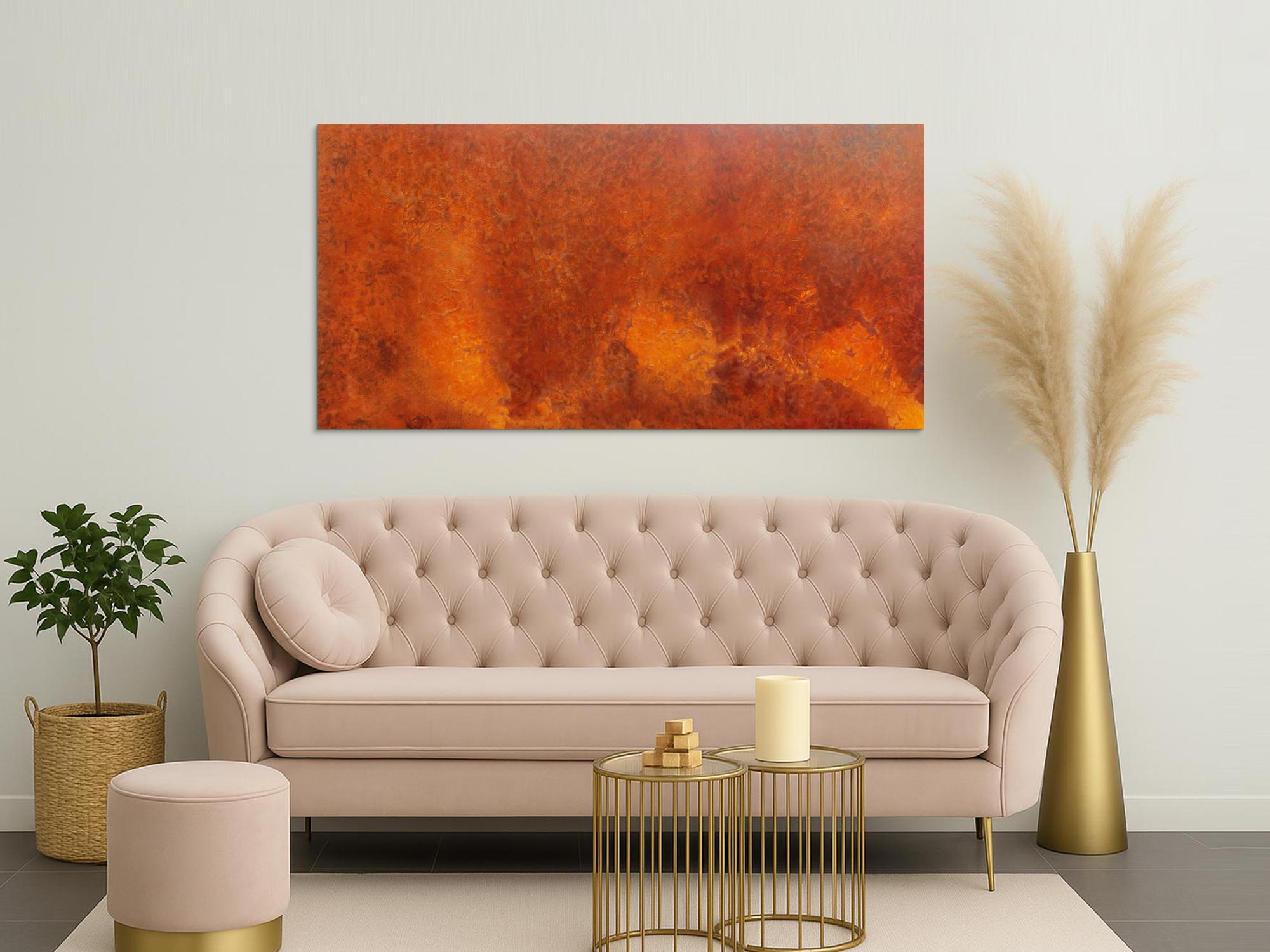 Modernes Gemälde aus echtem Rost abstrakt